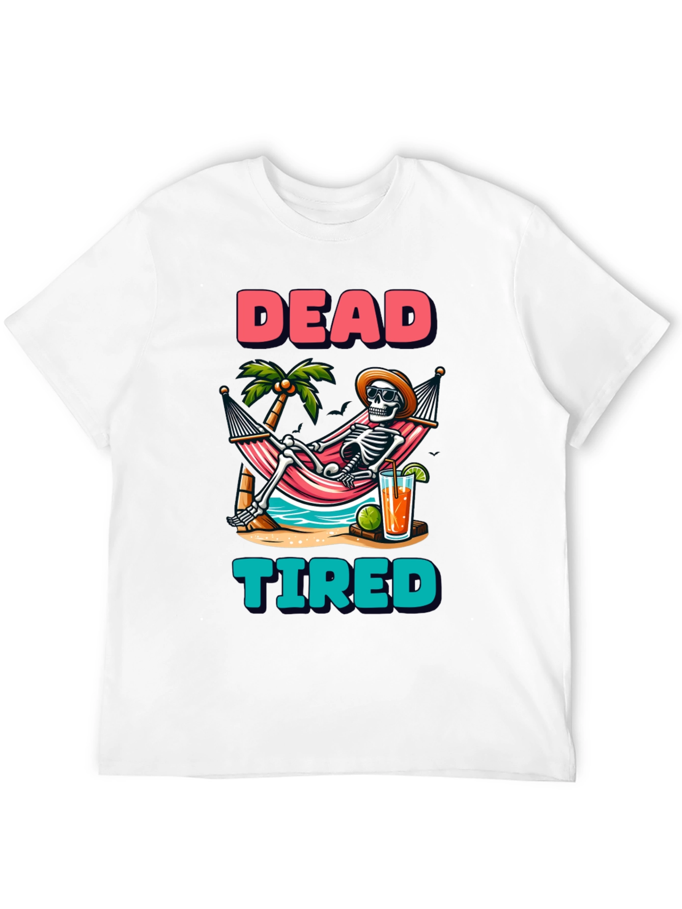 Dead Tired Skeleton Graphic T-Shirt