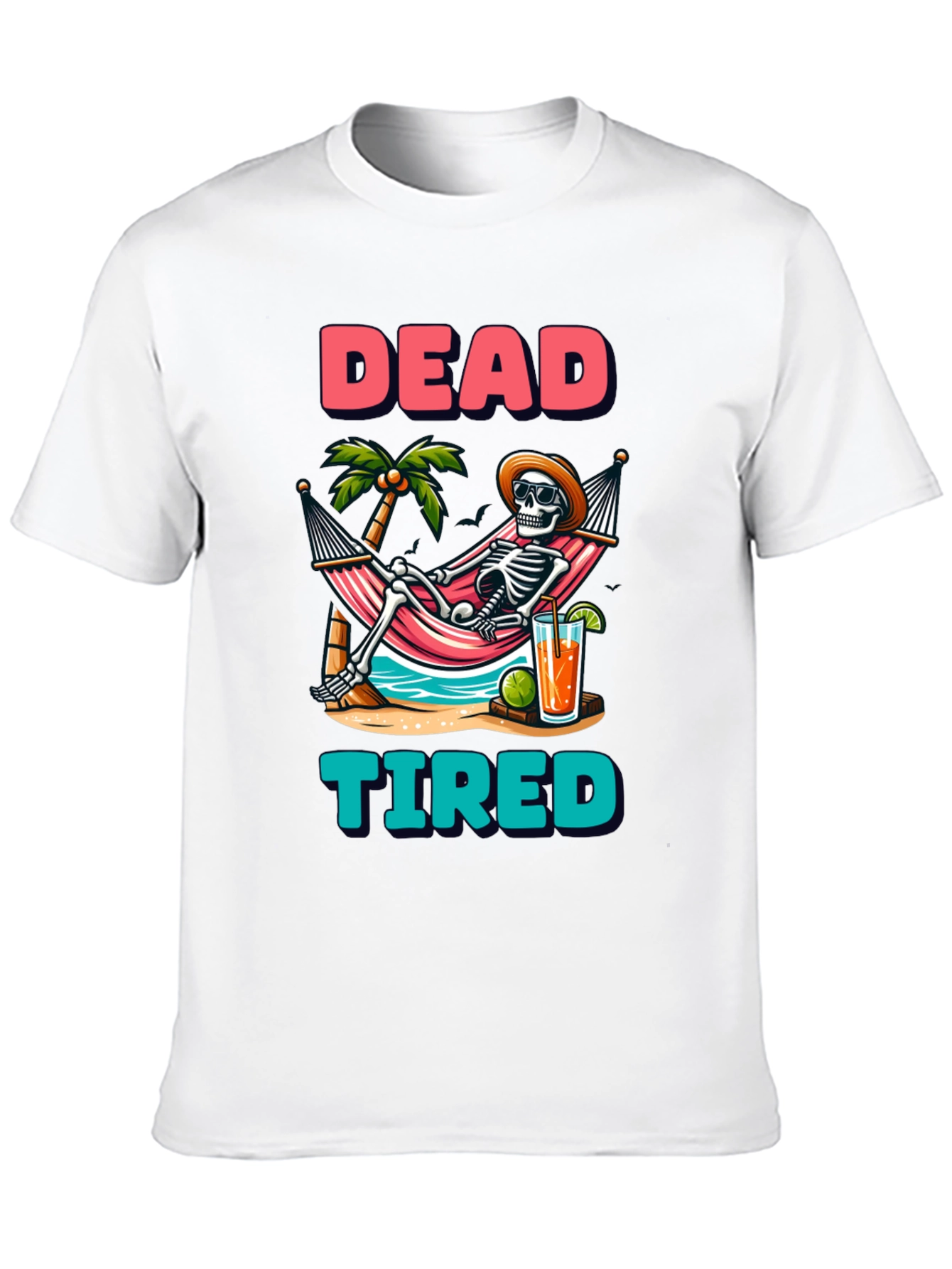 Dead Tired Skeleton Graphic T-Shirt