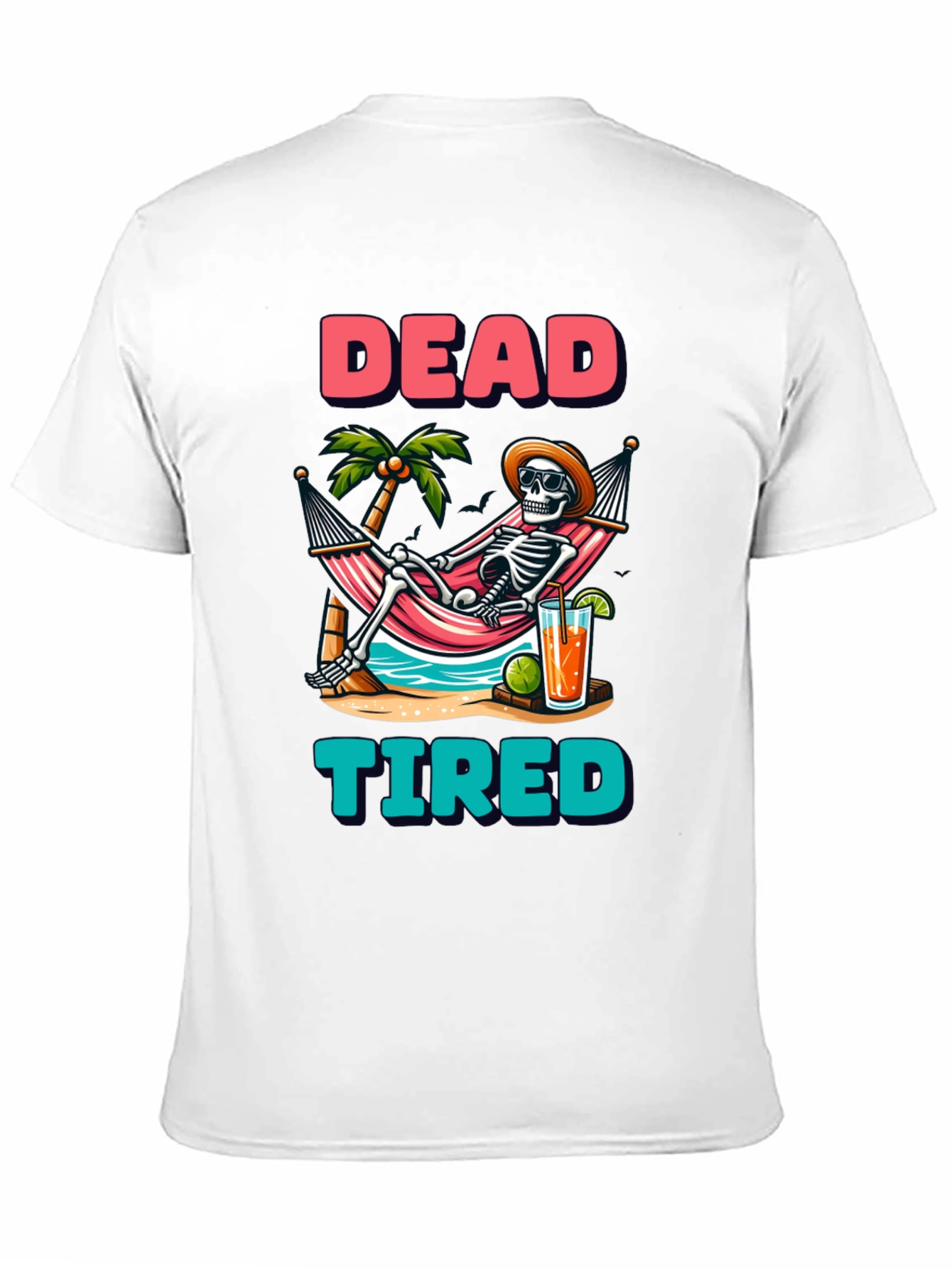 Dead Tired Skeleton Graphic T-Shirt