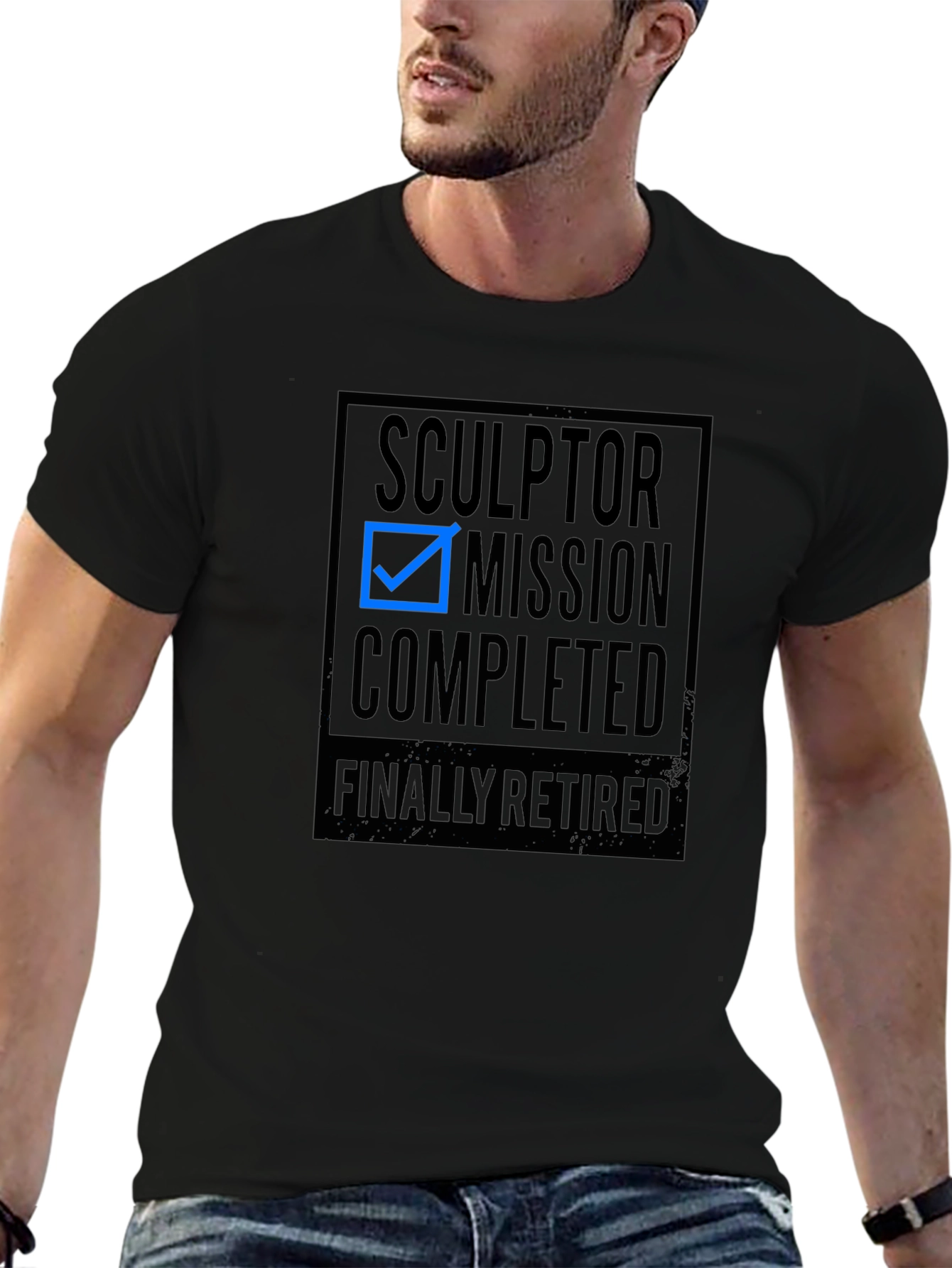 Sculptor Retired Mission Completed Black T-Shirt