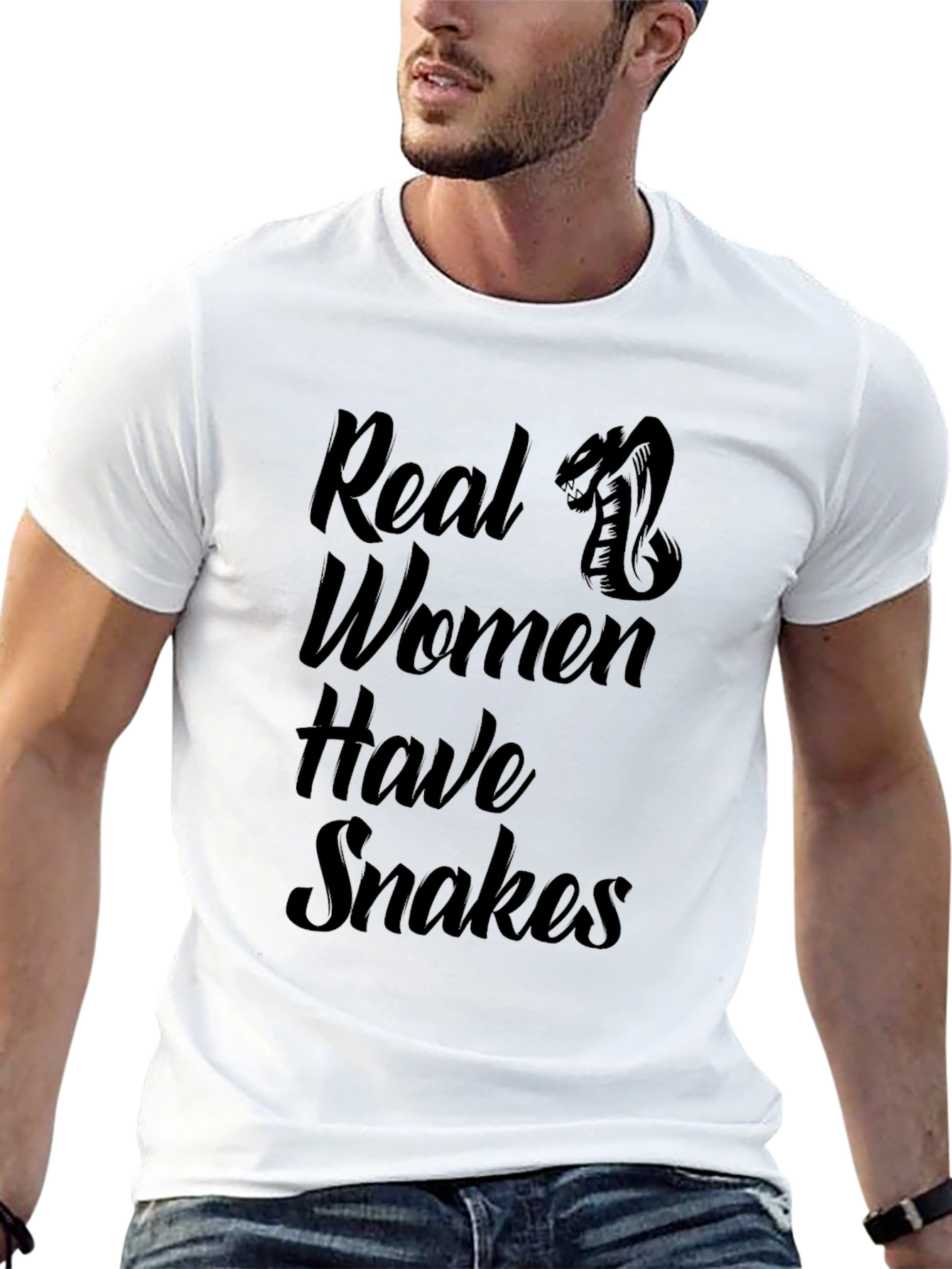 Real Women Have Snakes Graphic Tee - Black T-Shirt
