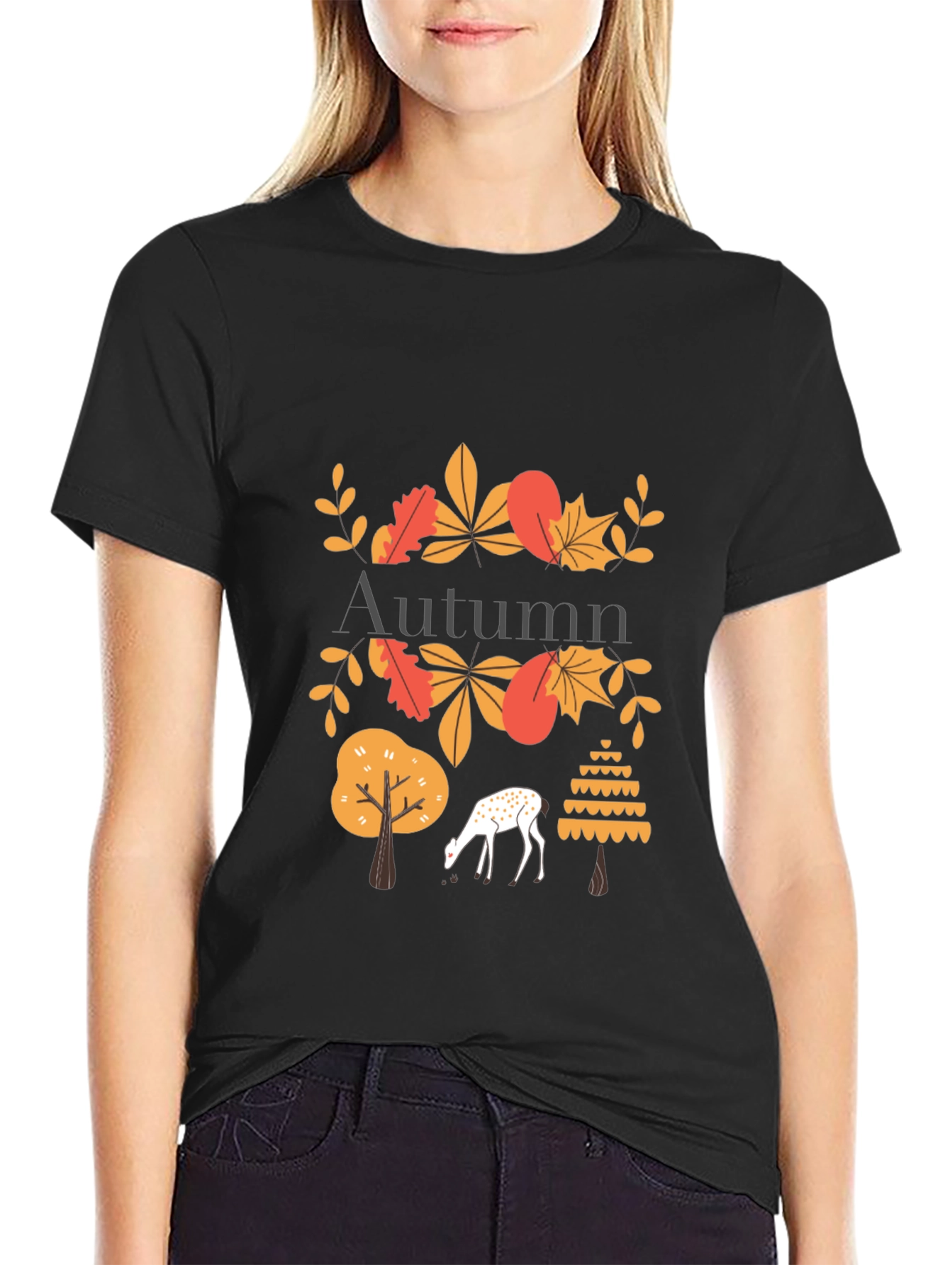 Autumn Deer Graphic Tee - Stylish Mens T-Shirt