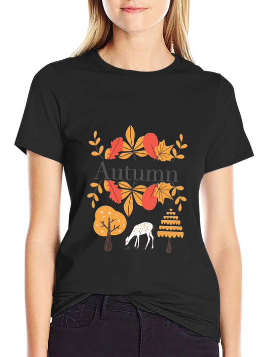 Autumn Deer Graphic Tee - Stylish Mens T-Shirt