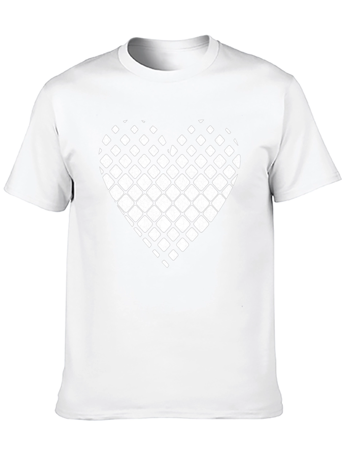 Modern Grid Heart Black T-Shirt