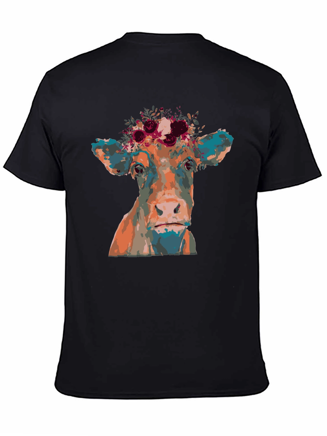 Cow Floral Crown Graphic Tee - Unisex