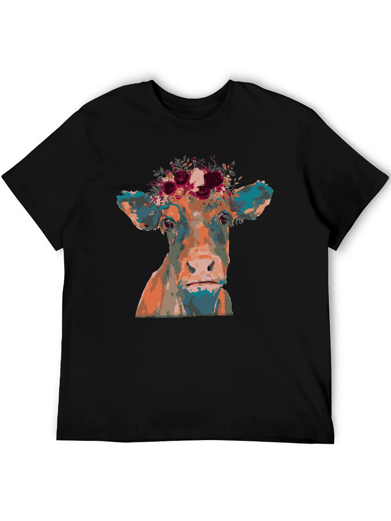 Cow Floral Crown Graphic Tee - Unisex