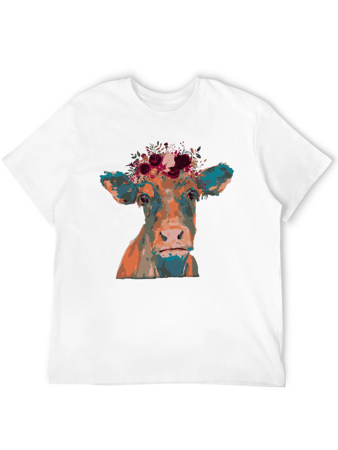 Cow Floral Crown Graphic Tee - Unisex