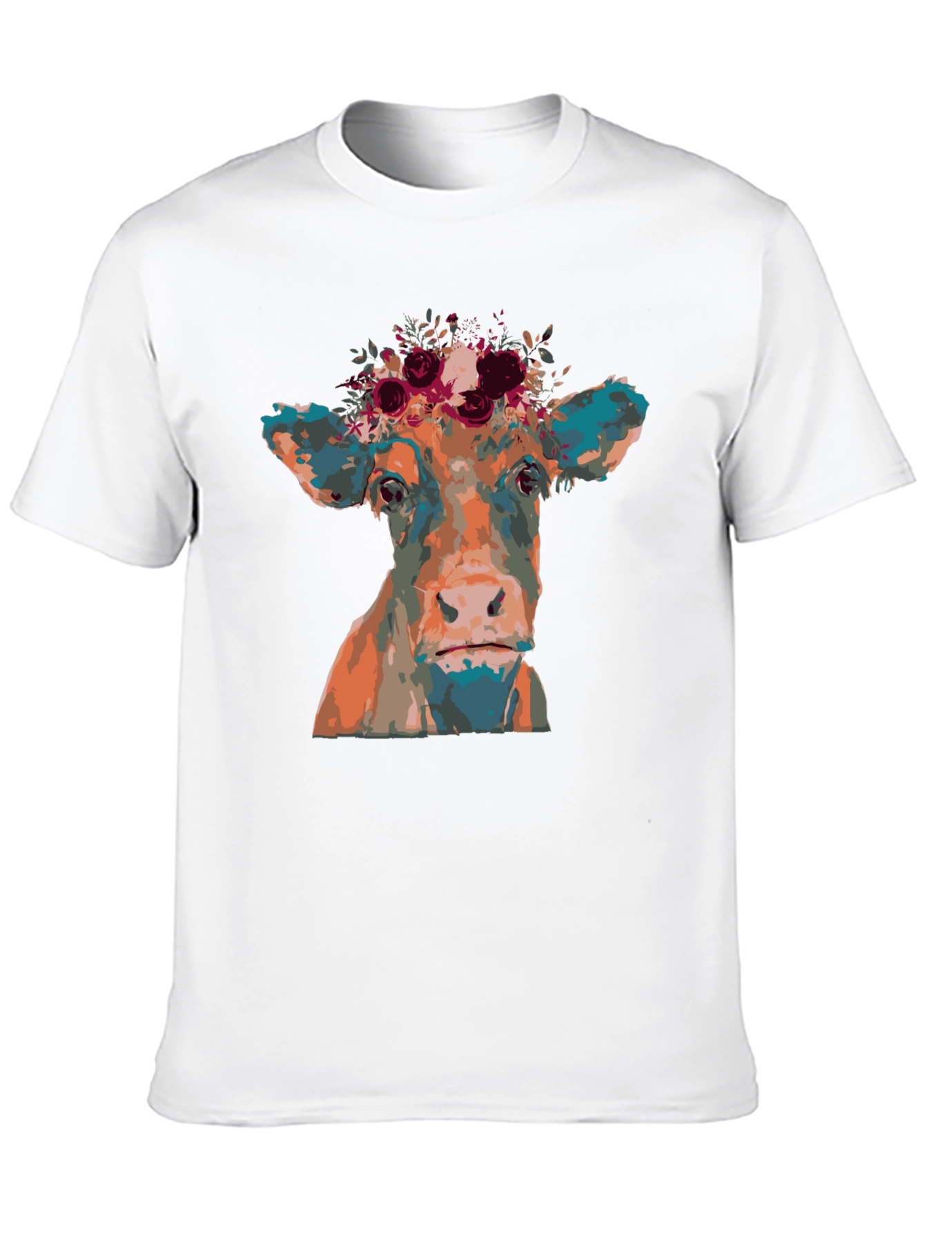 Cow Floral Crown Graphic Tee - Unisex