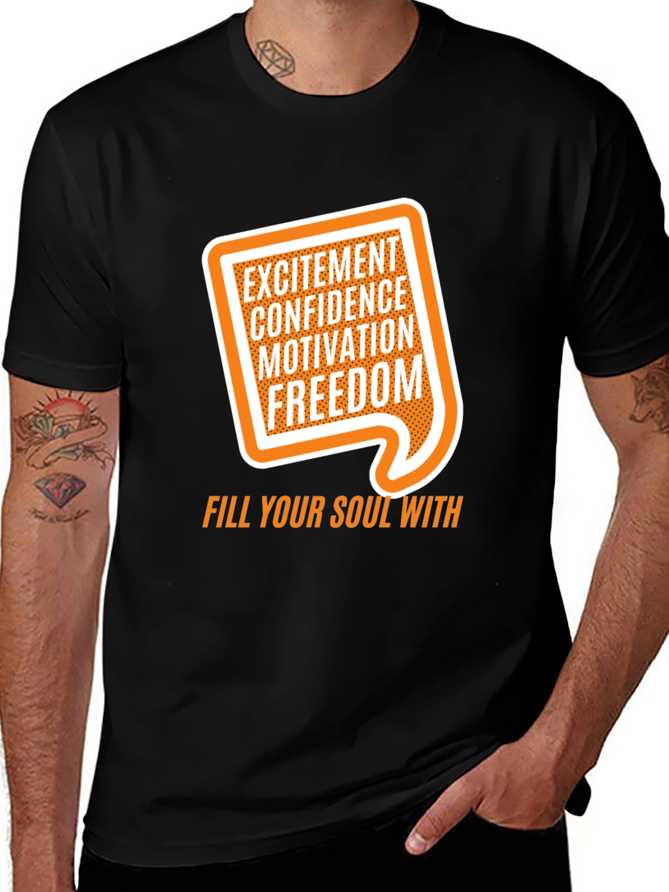 Motivational Graphic Tee - Excitement Confidence Freedom!