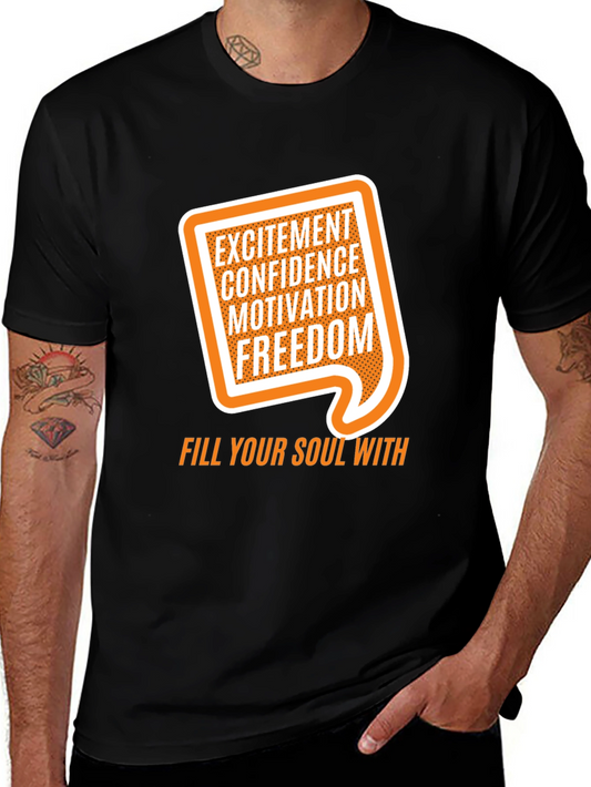 Motivational Graphic Tee - Excitement Confidence Freedom!