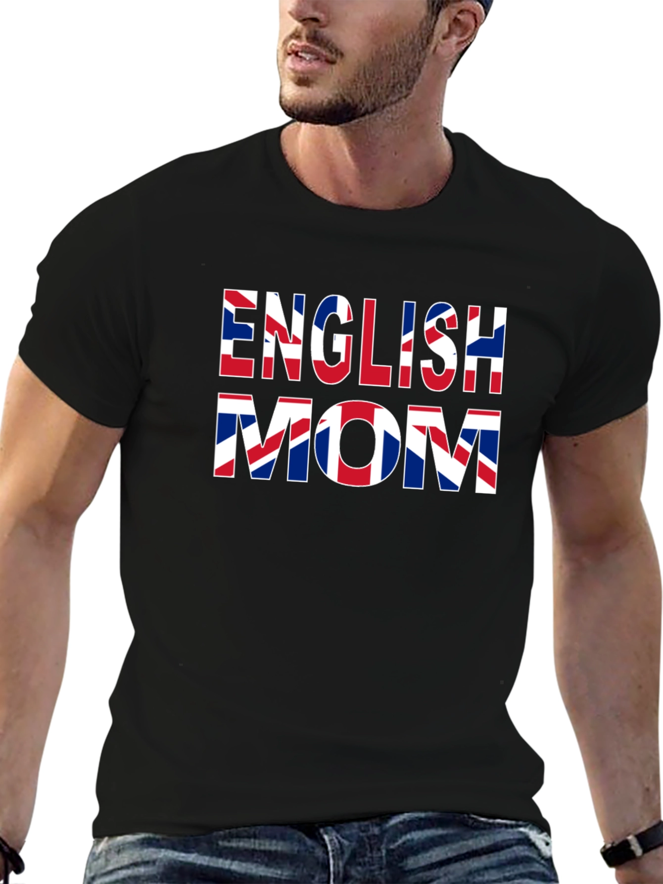 English Mom Union Jack Flag Graphic Tee