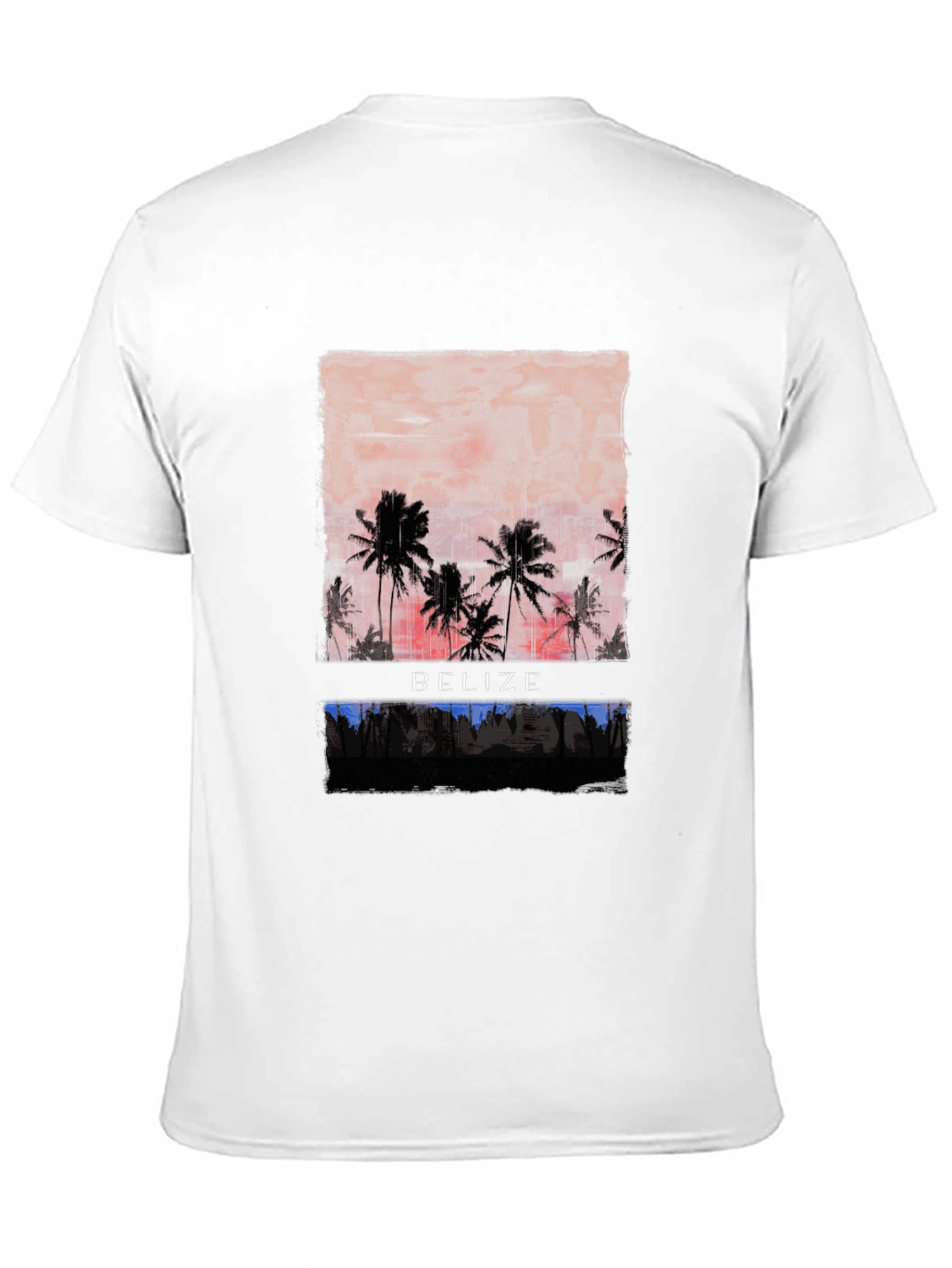 Belize Palm Tree Sunset Graphic Tee
