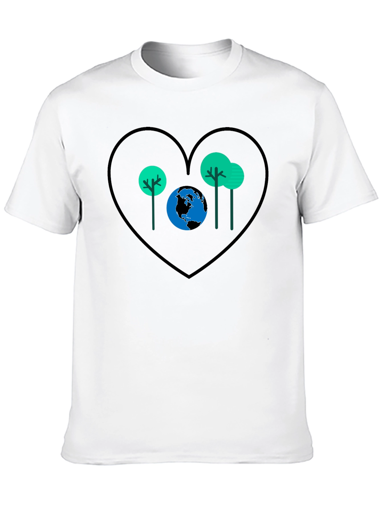 Earth Day Heart Tee: Eco-Friendly Graphic T-Shirt