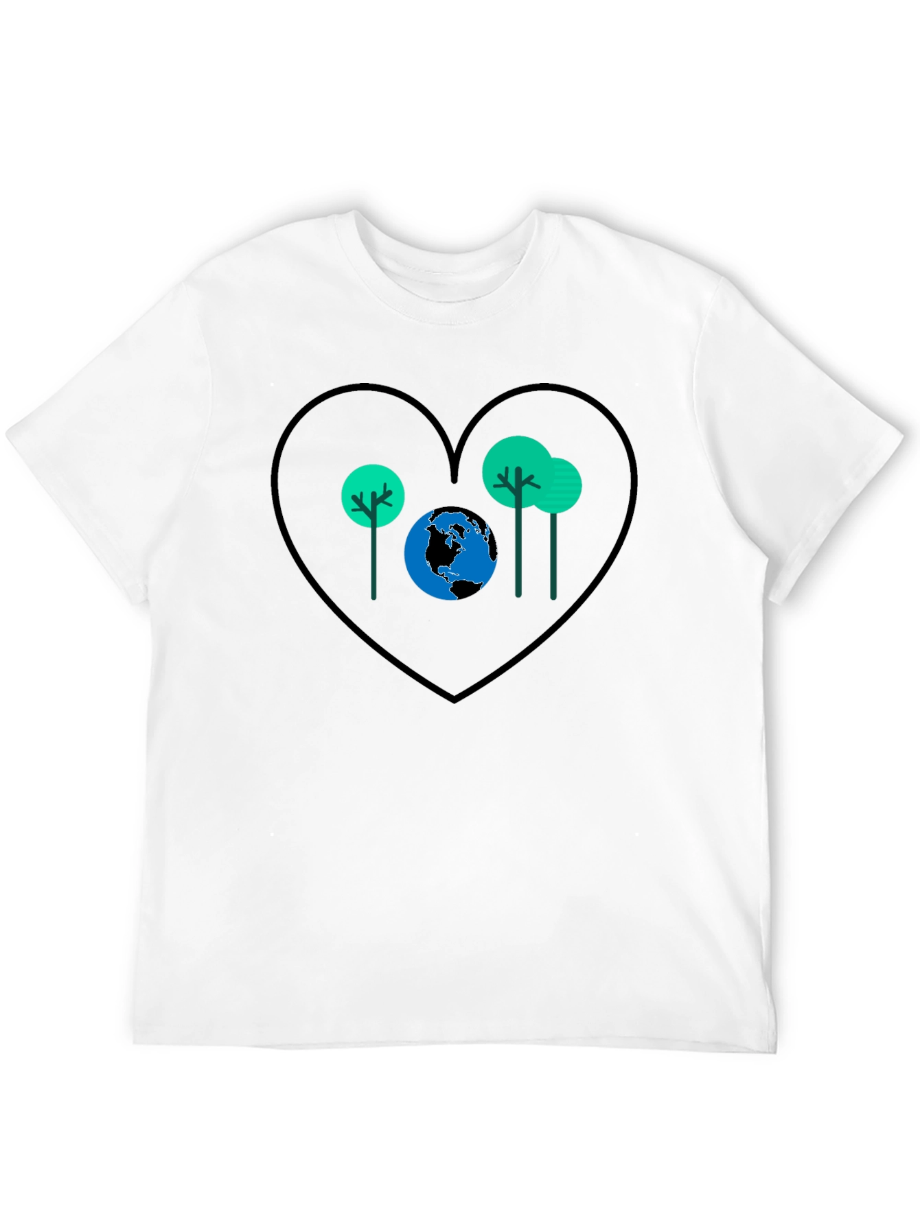 Earth Day Heart Tee: Eco-Friendly Graphic T-Shirt