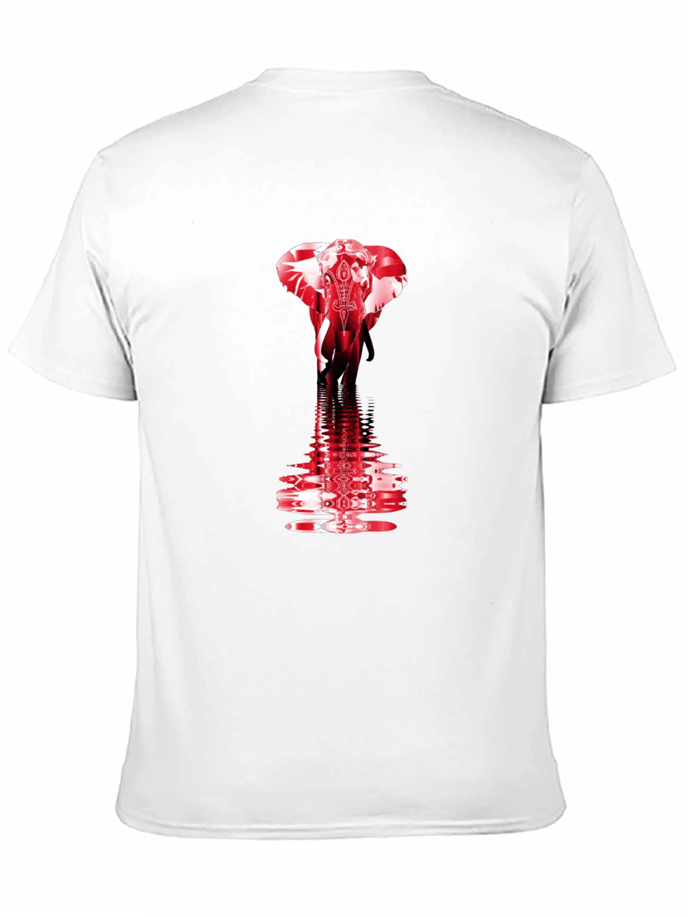 Red Elephant Graphic Print Black T-Shirt