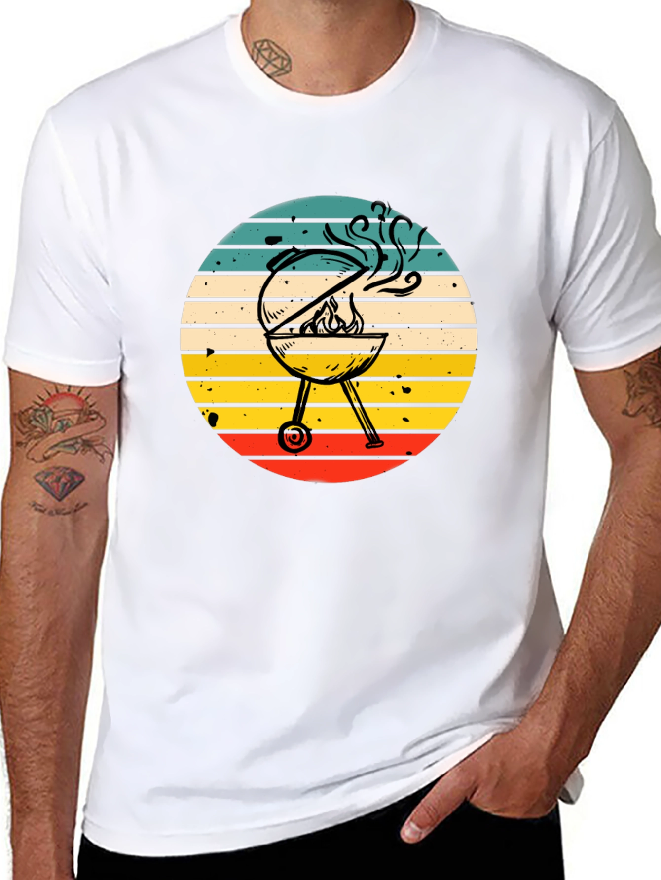 BBQ Grill Graphic Tee - Retro Style