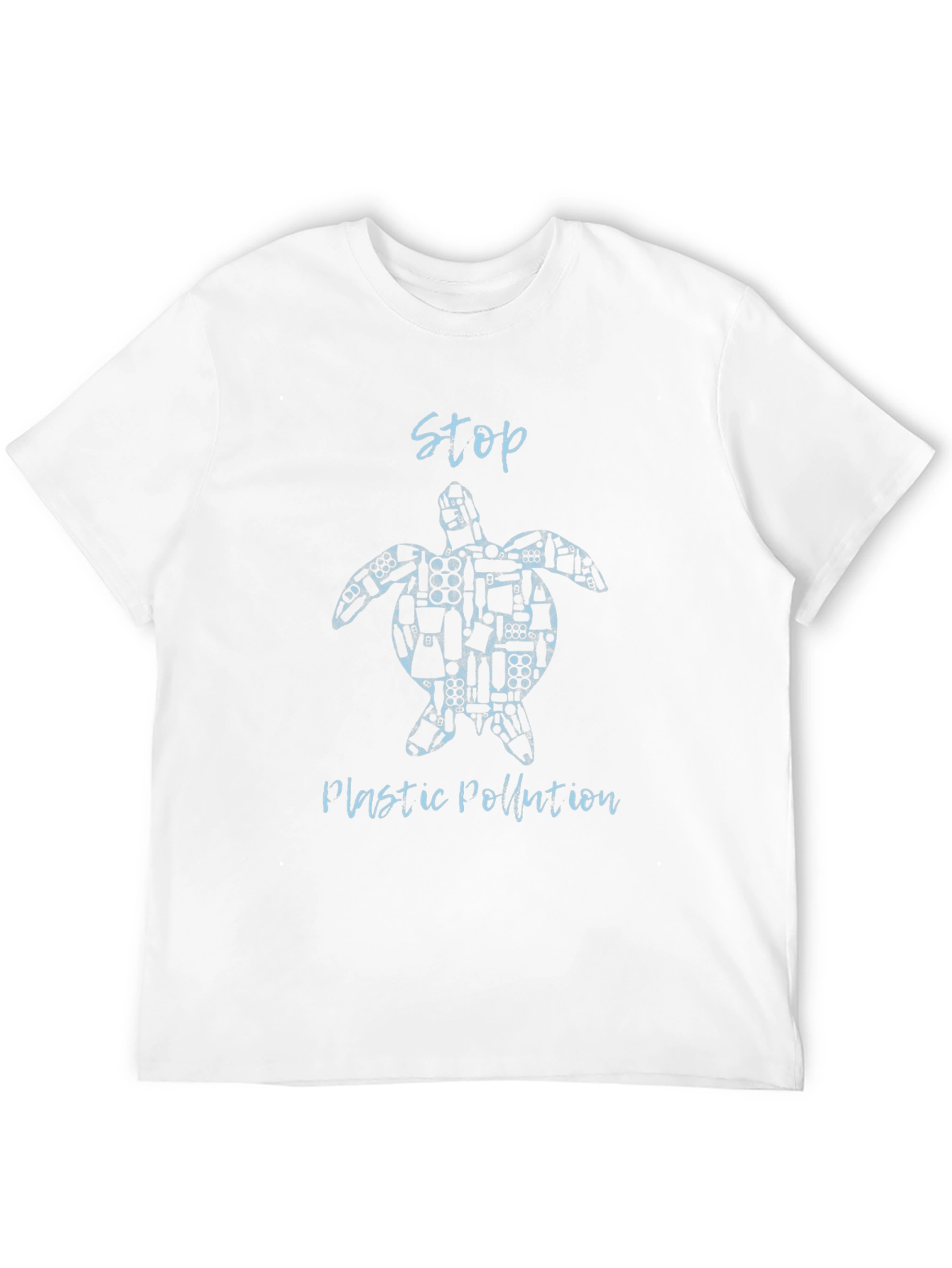 Stop Plastic Pollution Turtle Graphic Tee - Black
