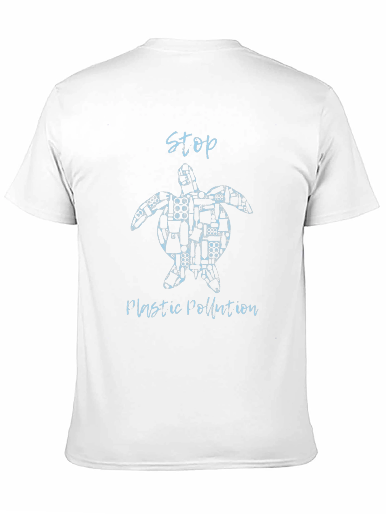 Stop Plastic Pollution Turtle Graphic Tee - Black