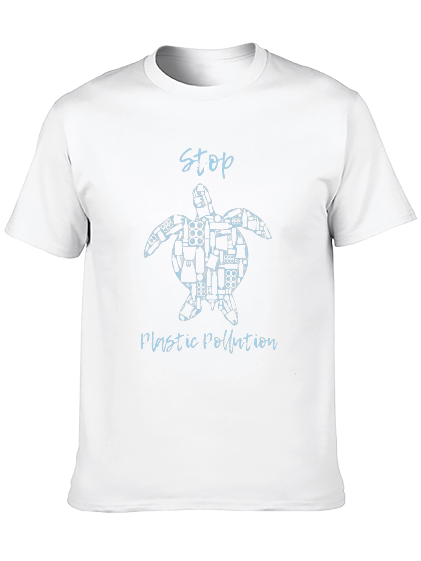 Stop Plastic Pollution Turtle Graphic Tee - Black
