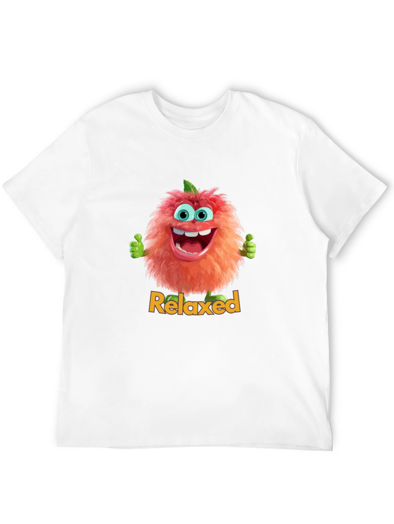 Relaxed Fuzzy Character Black T-Shirt