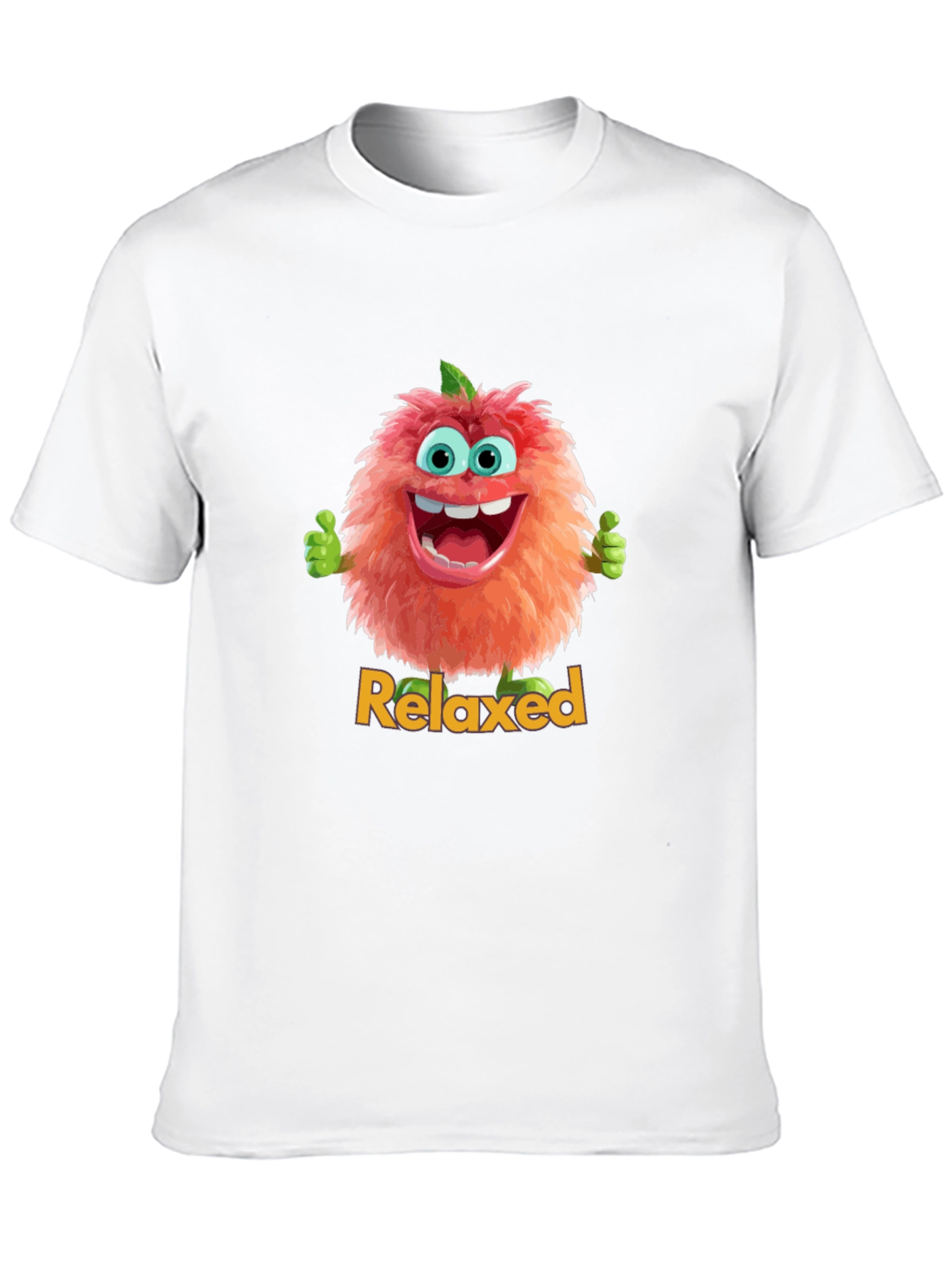 Relaxed Fuzzy Character Black T-Shirt