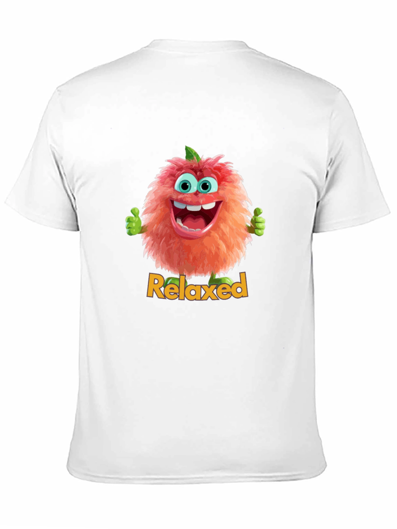 Relaxed Fuzzy Character Black T-Shirt