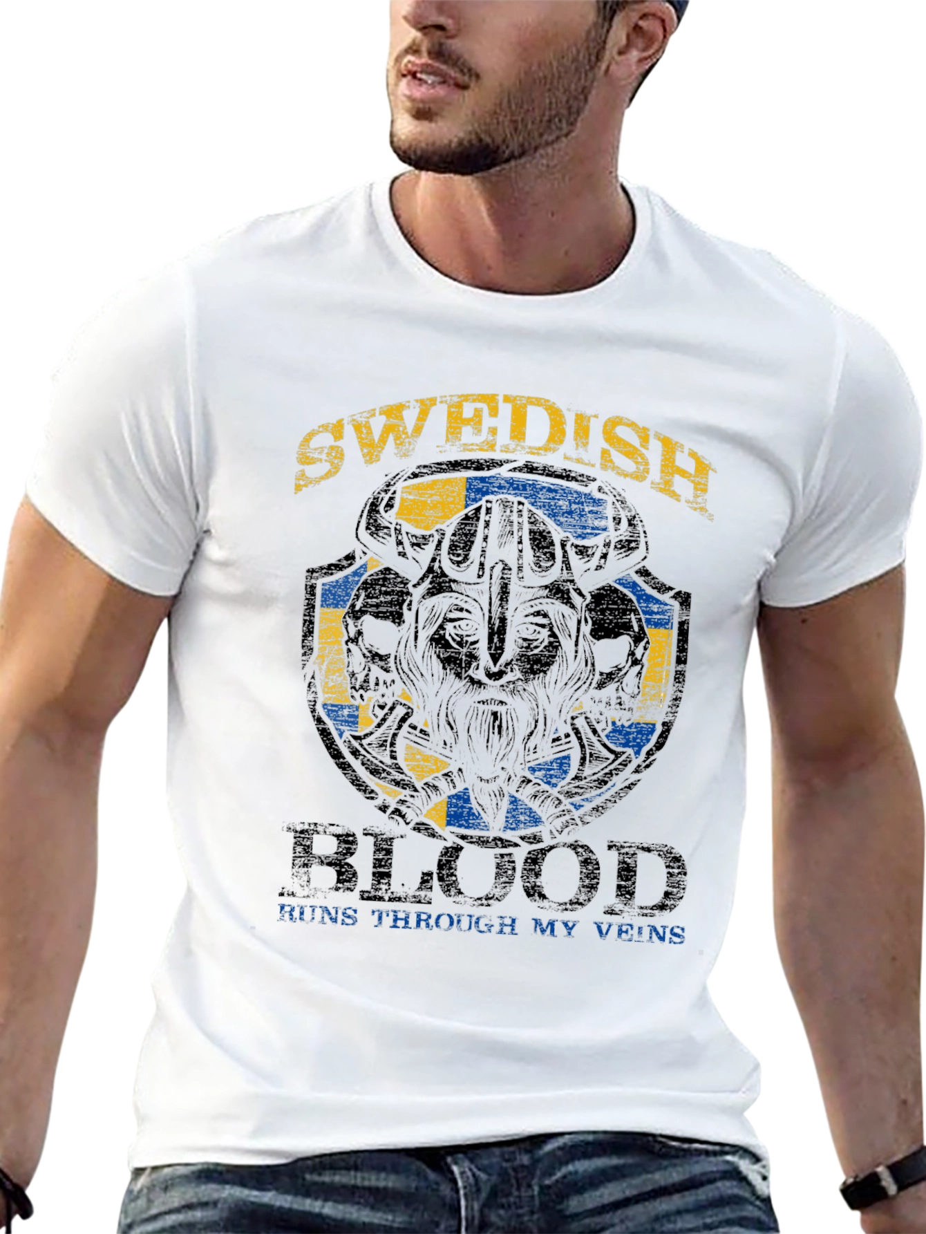 Swedish Blood Viking Graphic T-Shirt