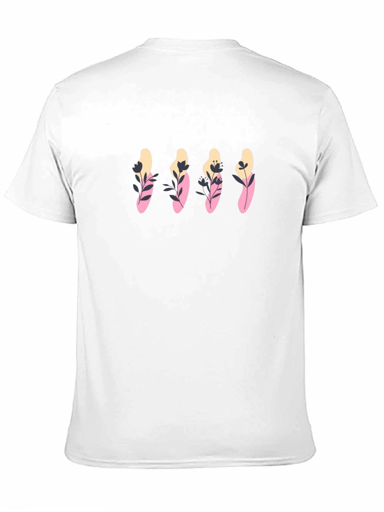 Black Graphic Tee with Floral Design