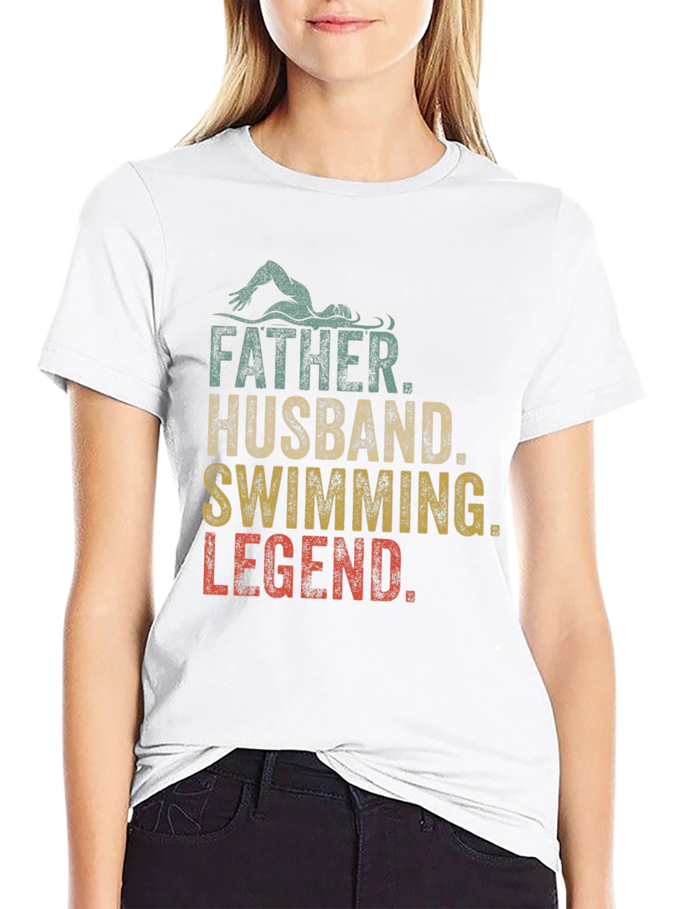 Father Husband Swimming Legend Graphic Tee
