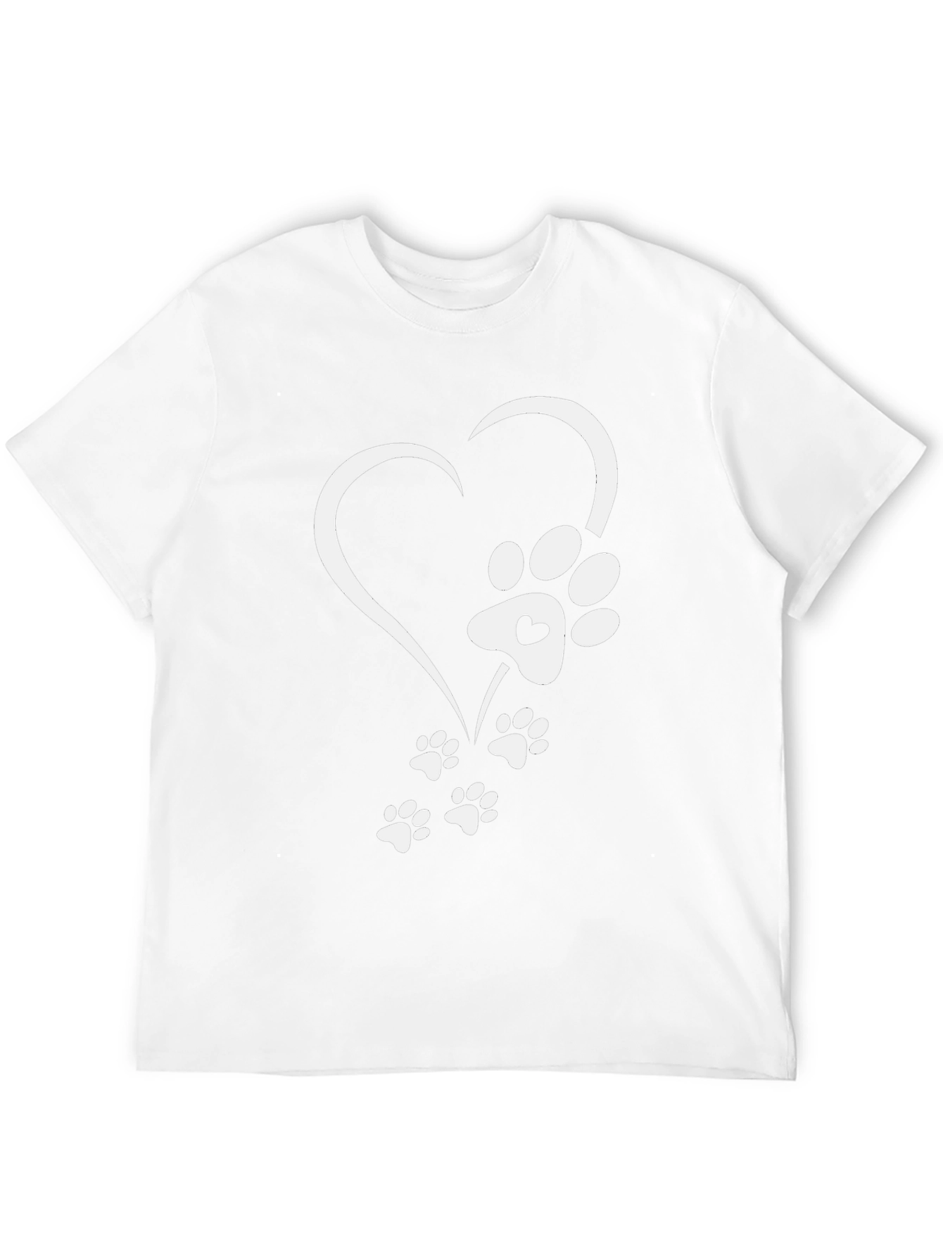 Dog Paw Heart T-Shirt - Black