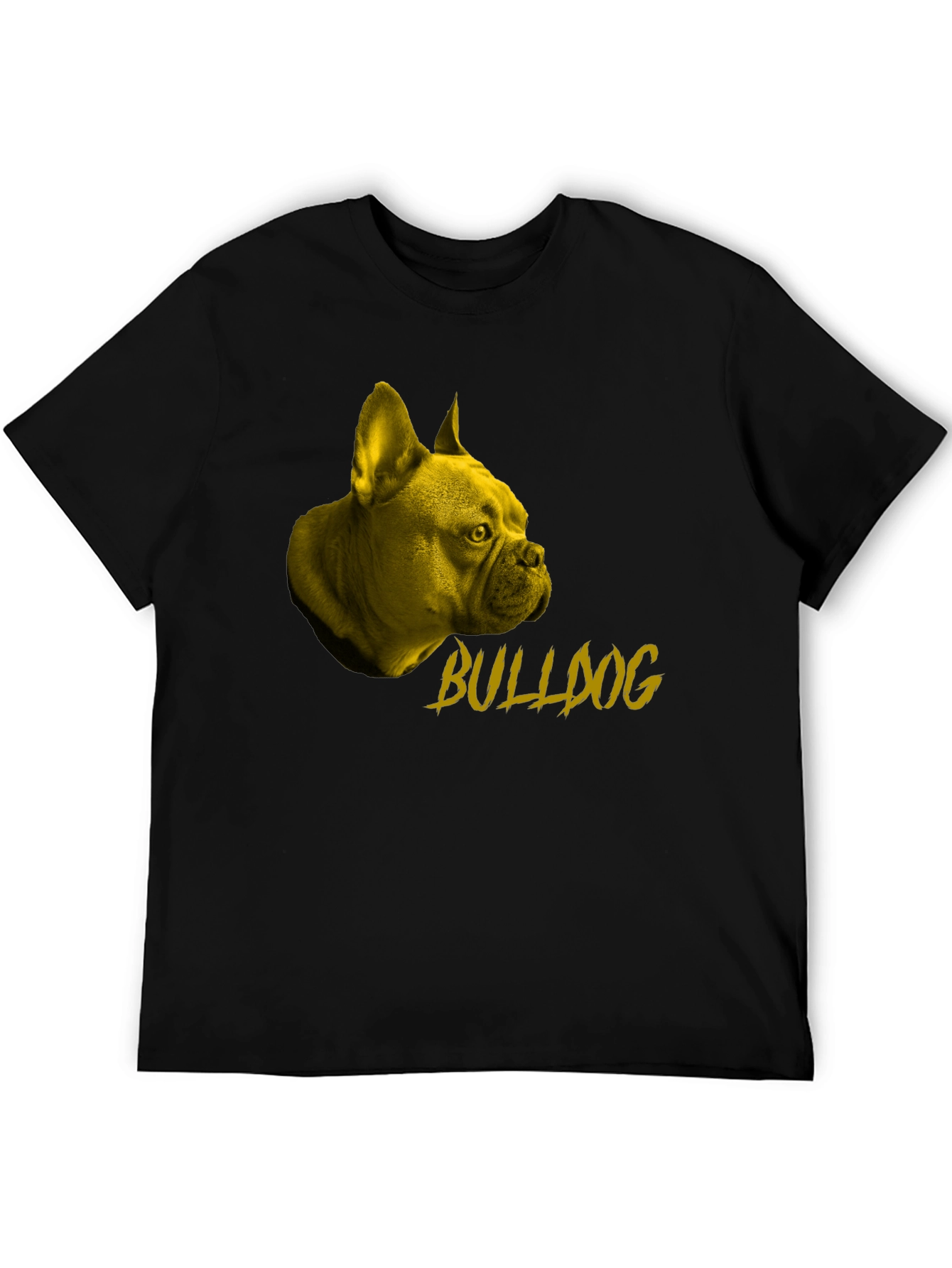 Bulldog Graphic Tee - Stylish Black Cotton T-Shirt