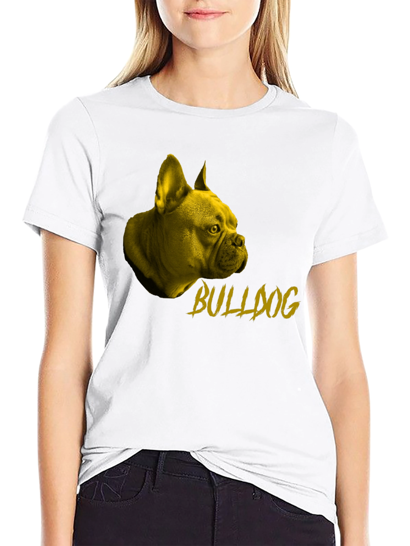 Bulldog Graphic Tee - Stylish Black Cotton T-Shirt