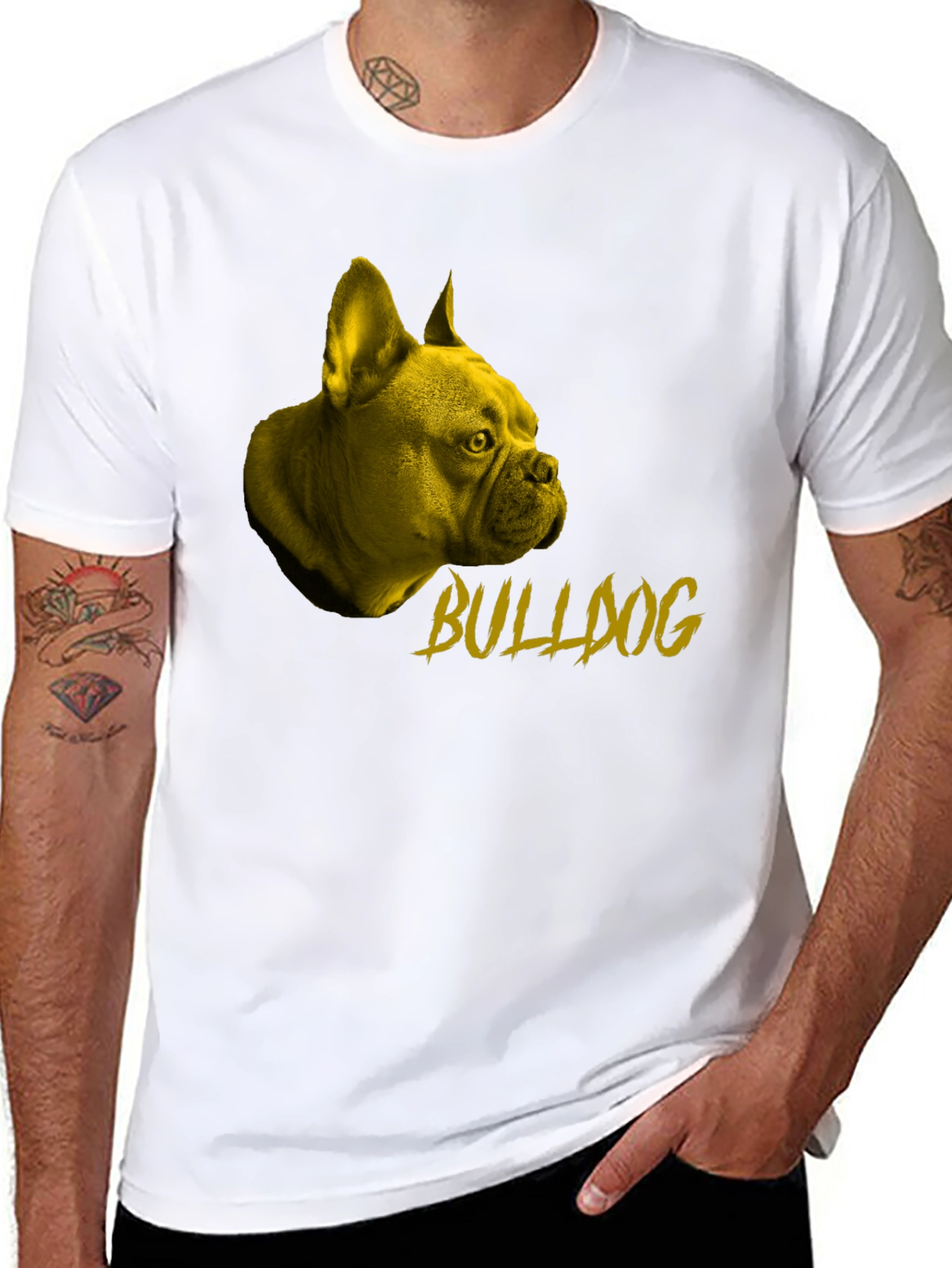 Bulldog Graphic Tee - Stylish Black Cotton T-Shirt