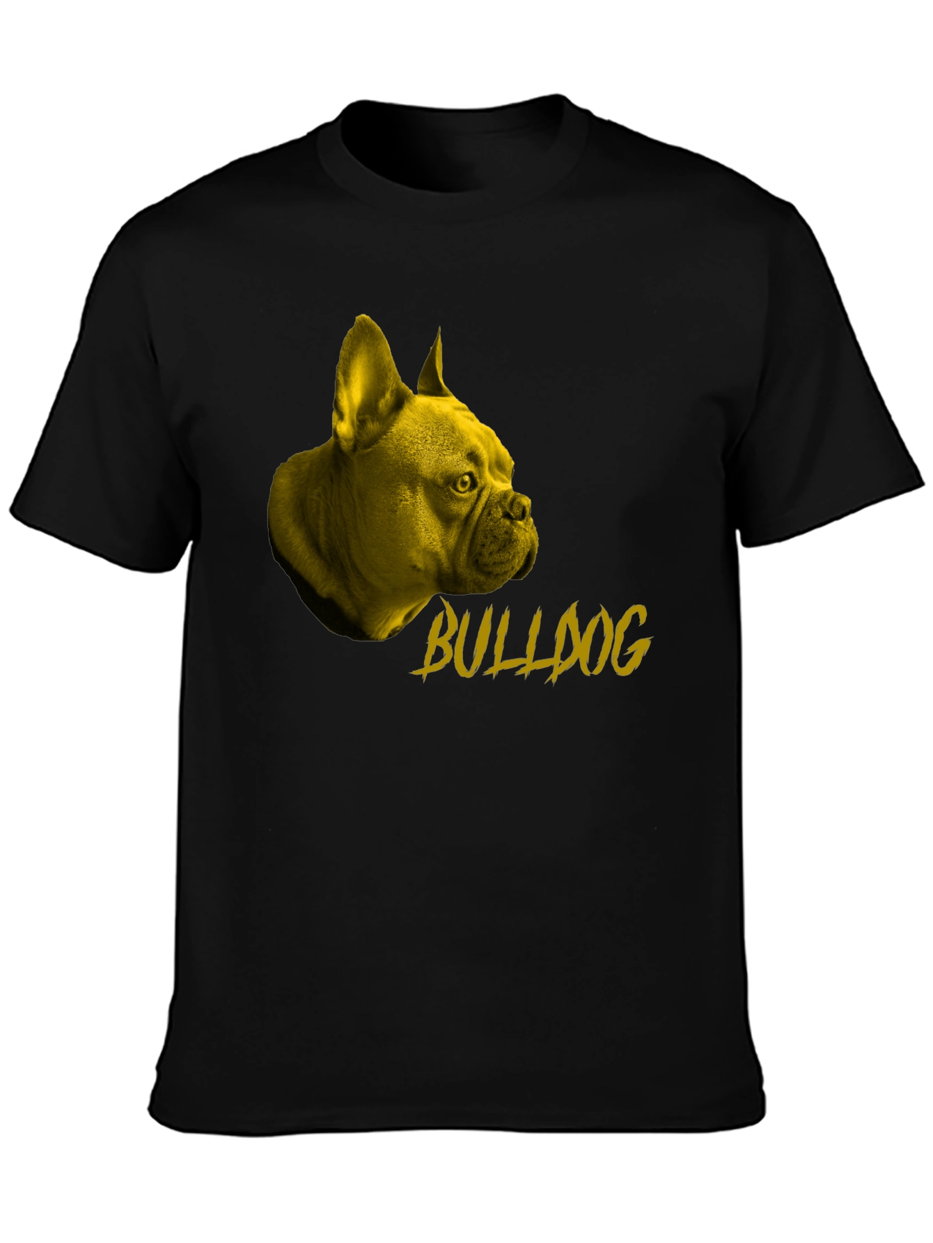 Bulldog Graphic Tee - Stylish Black Cotton T-Shirt