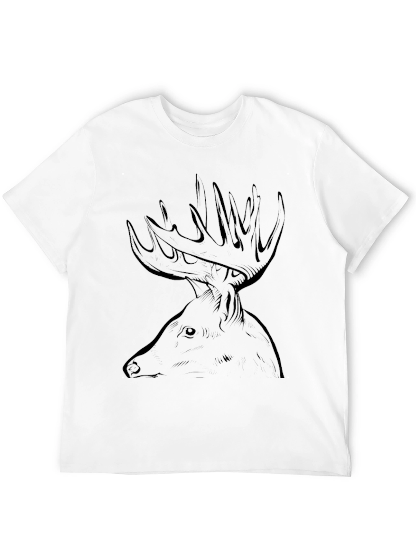 Deer Graphic Black T-Shirt - Mens Casual Tee