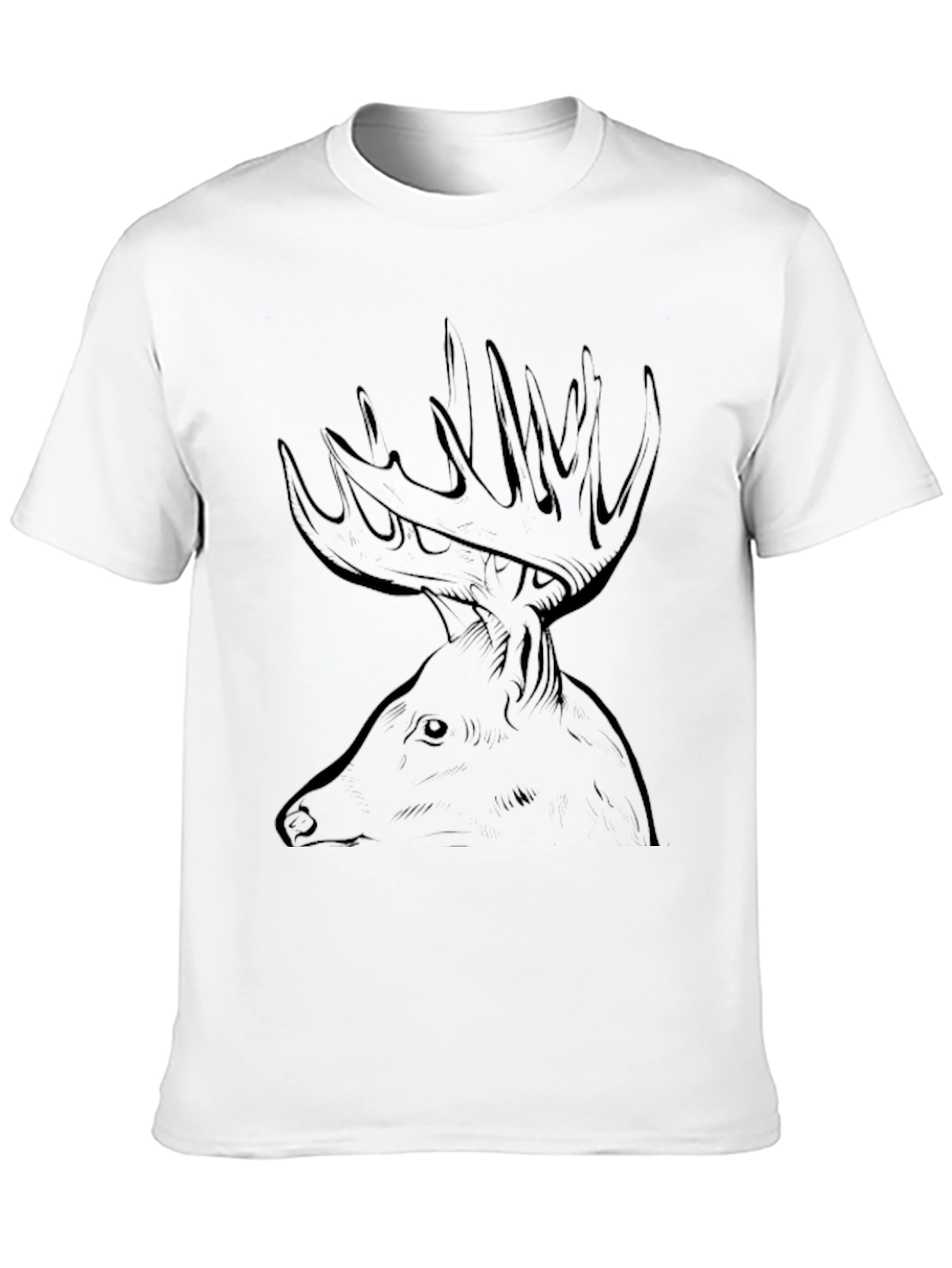 Deer Graphic Black T-Shirt - Mens Casual Tee