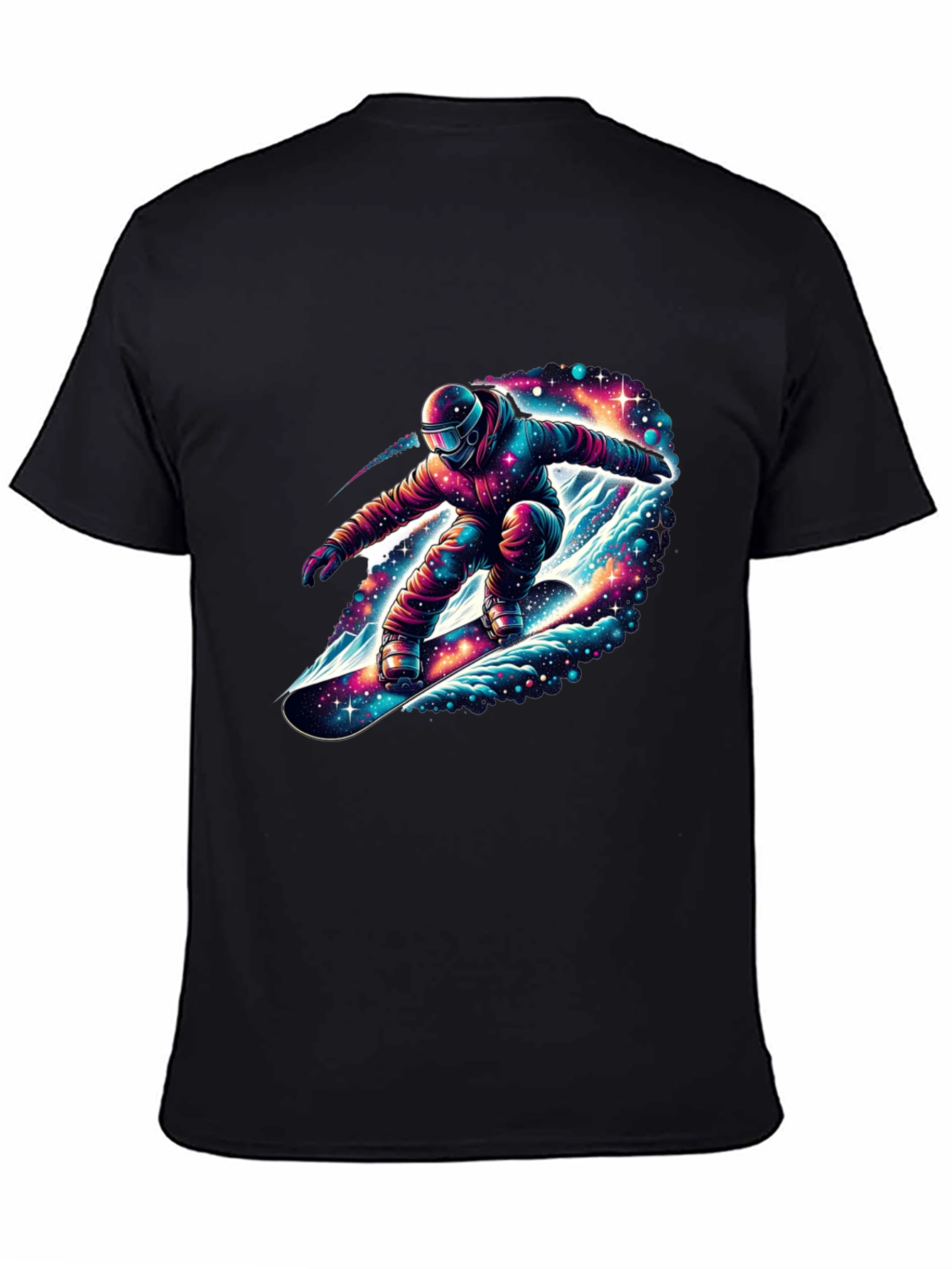 Cosmic Snowboarder Black T-Shirt