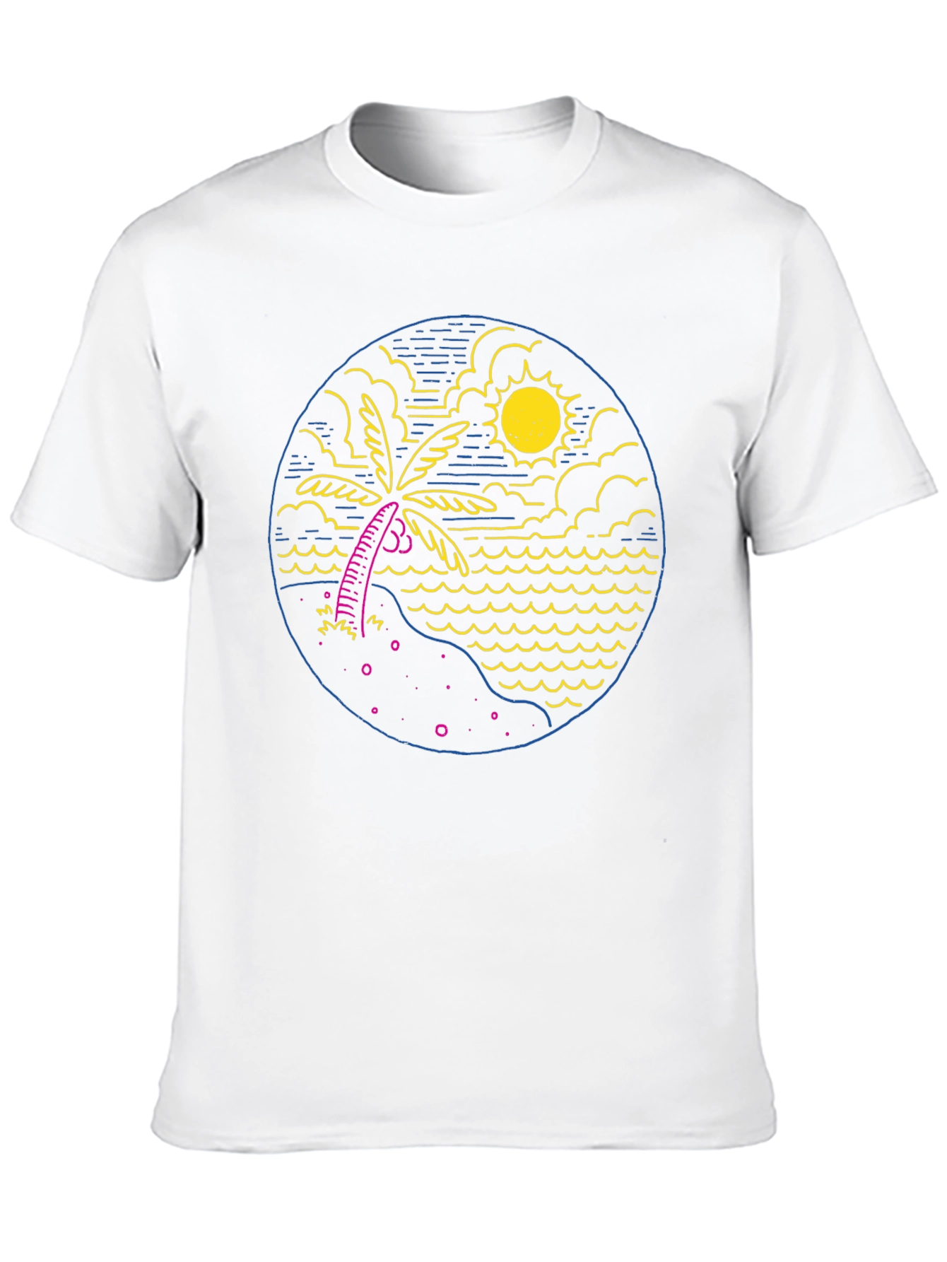 Tropical Beach T-Shirt: Palm Tree & Ocean Design