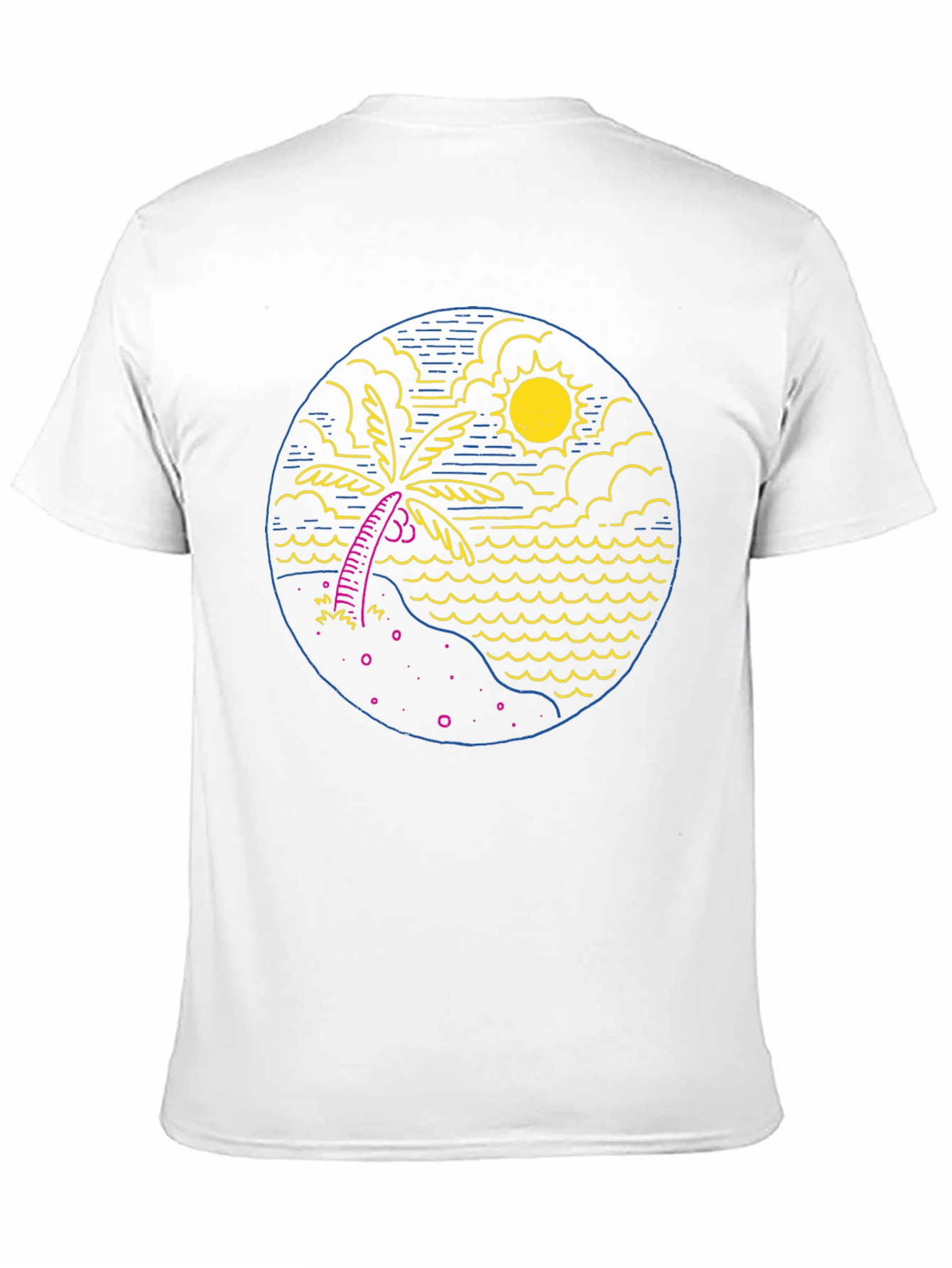 Tropical Beach T-Shirt: Palm Tree & Ocean Design