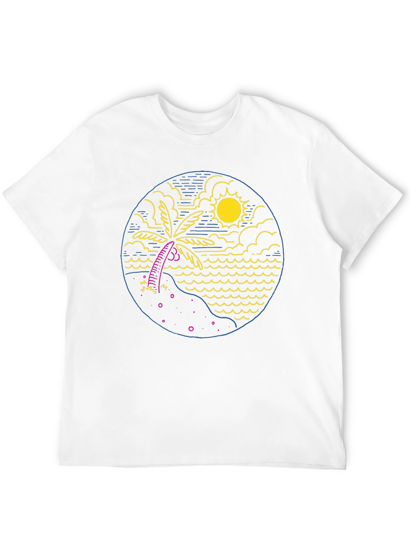Tropical Beach T-Shirt: Palm Tree & Ocean Design