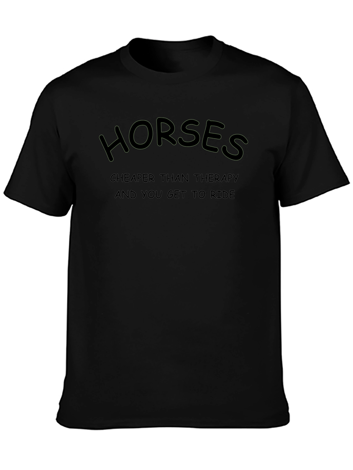 Horses Cheaper Than Therapy Black Graphic Tee