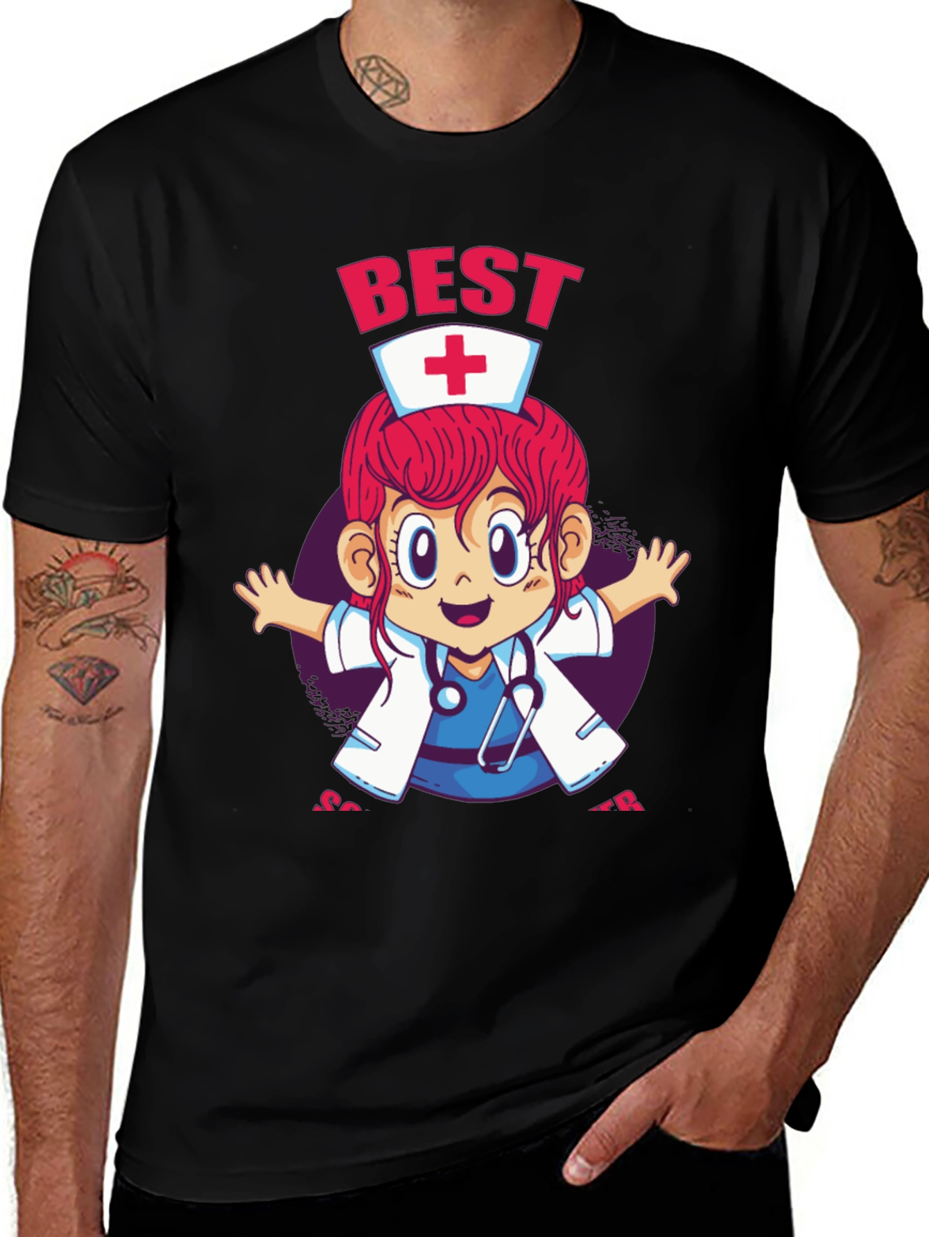 Best Nurse Ever Cartoon Graphic Tee