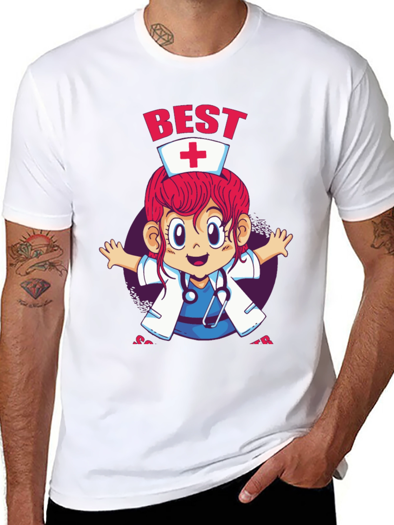 Best Nurse Ever Cartoon Graphic Tee