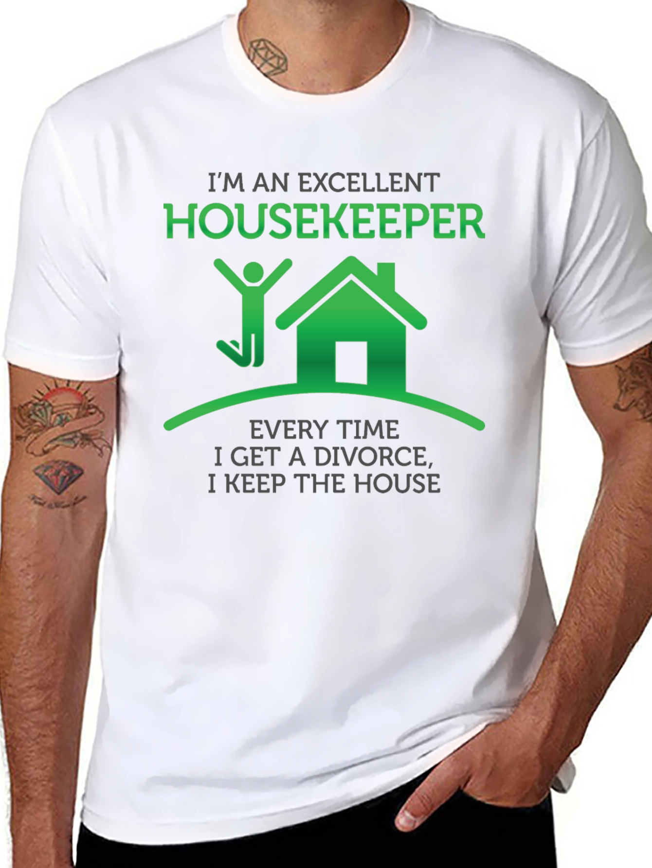 Excellent Housekeeper T-Shirt Funny Divorce Gift