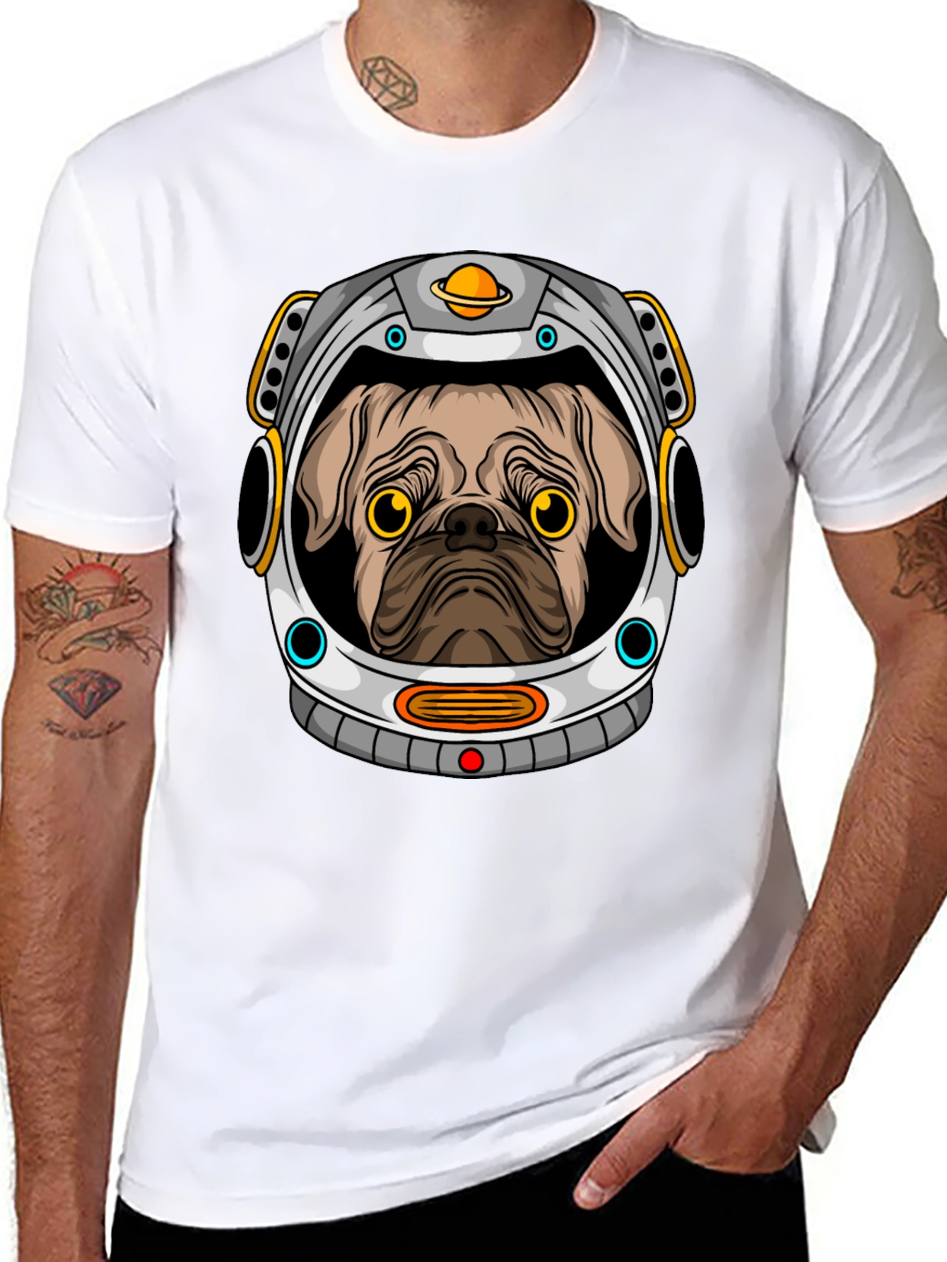 Pug Astronaut Graphic T-Shirt