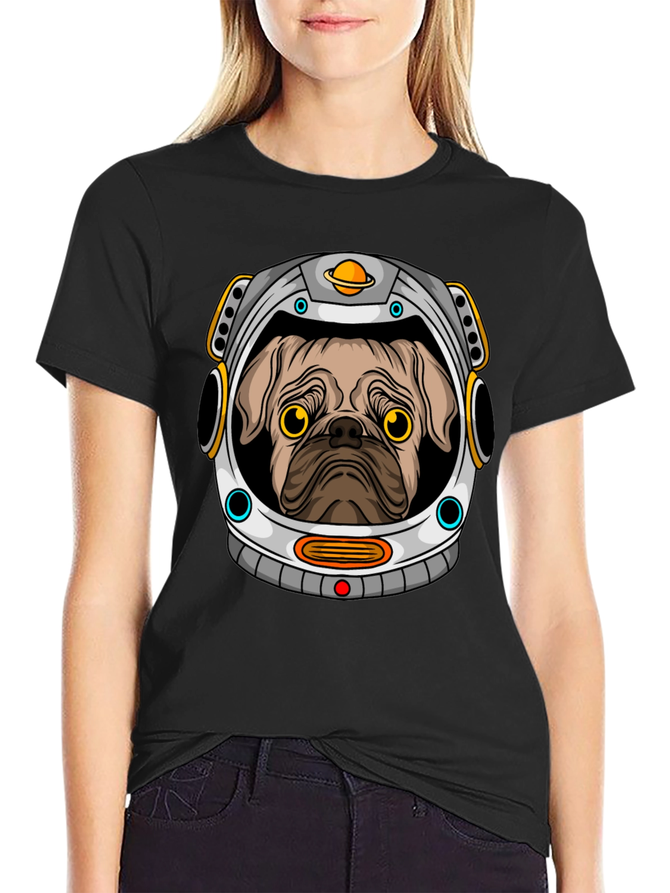 Pug Astronaut Graphic T-Shirt