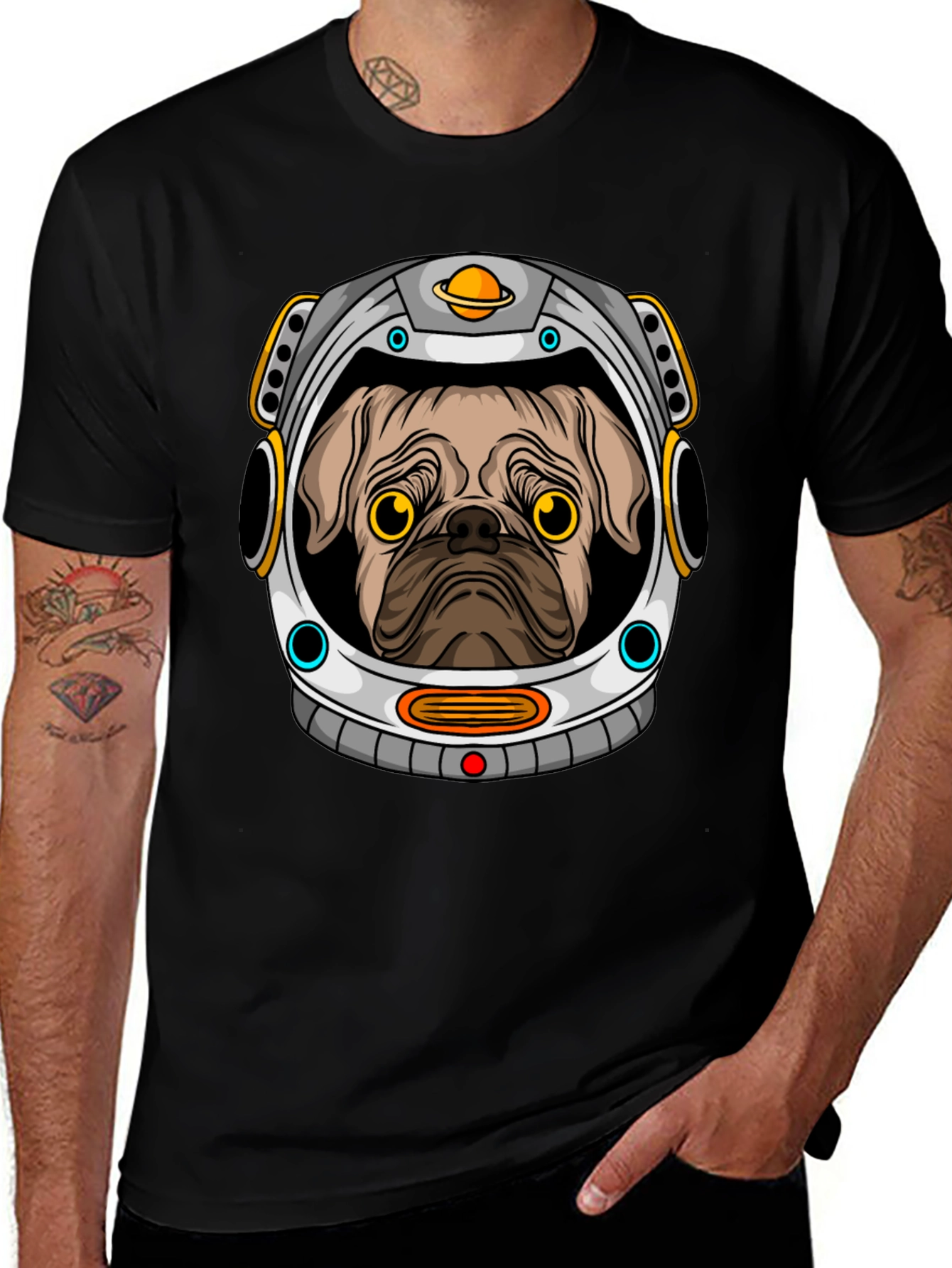 Pug Astronaut Graphic T-Shirt