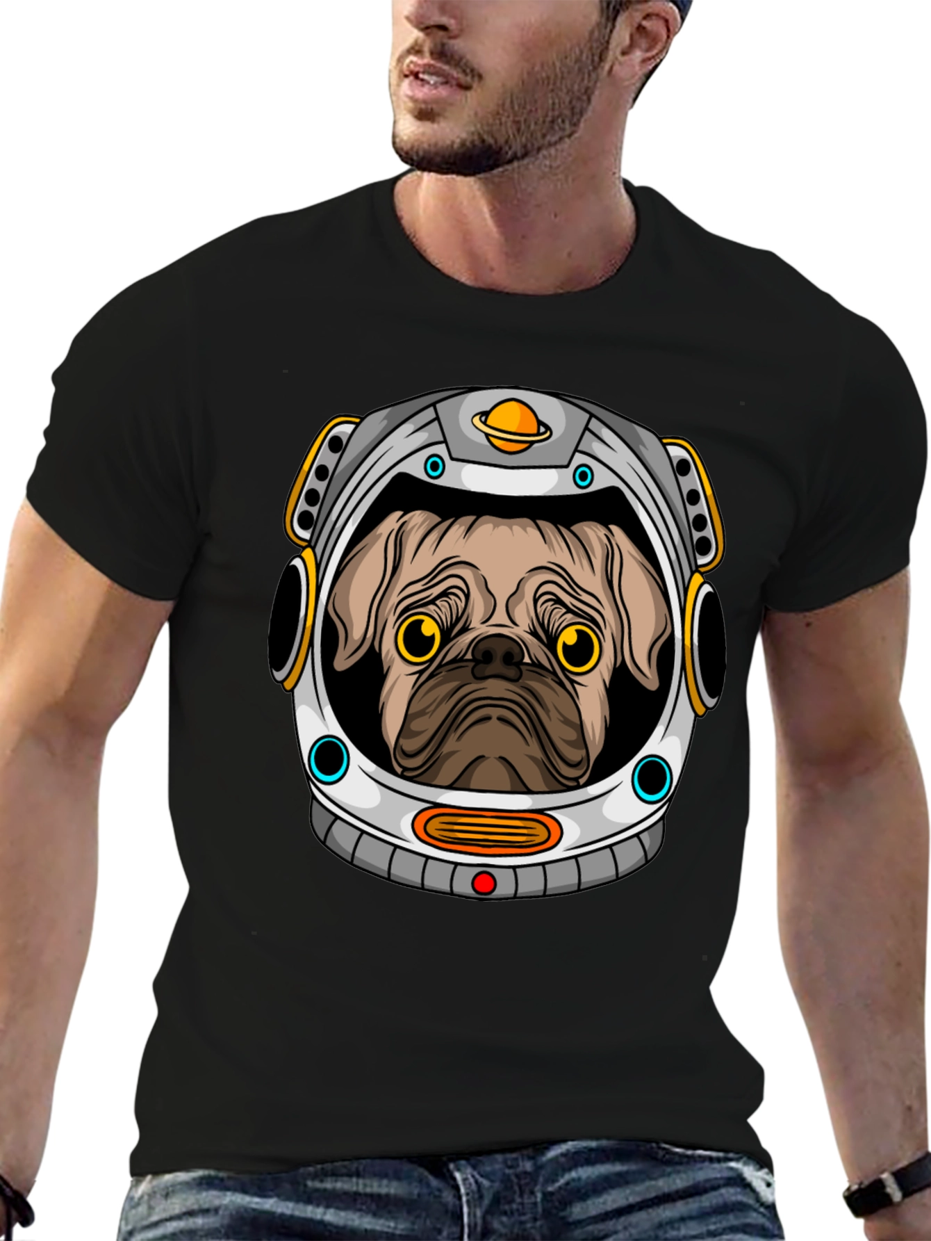 Pug Astronaut Graphic T-Shirt