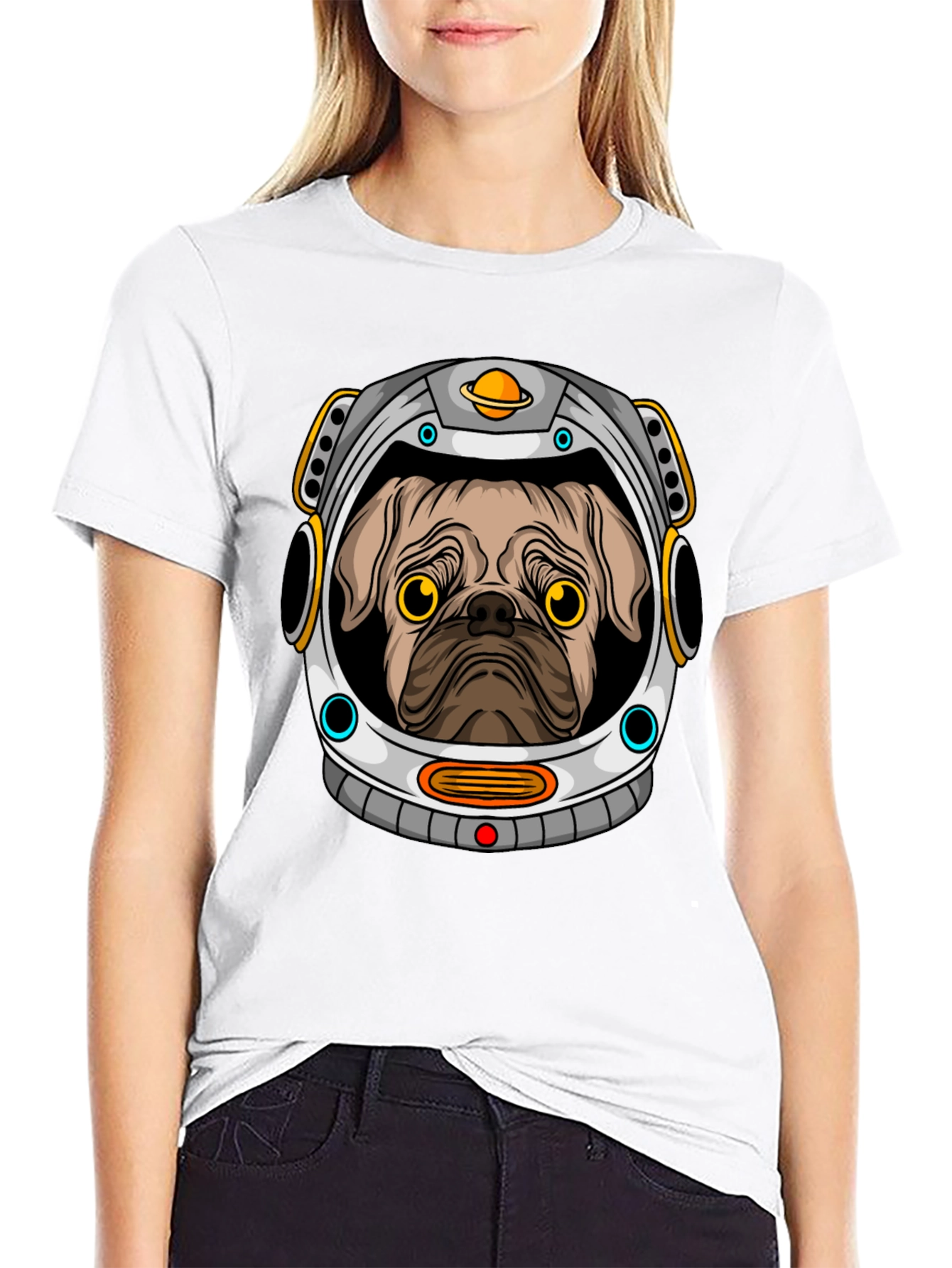 Pug Astronaut Graphic T-Shirt