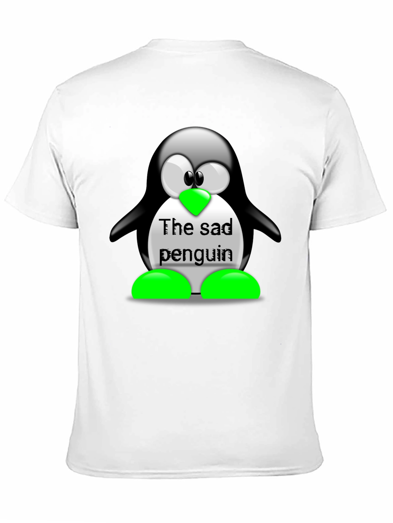 Sad Penguin Graphic Tee - Unisex Black T-Shirt